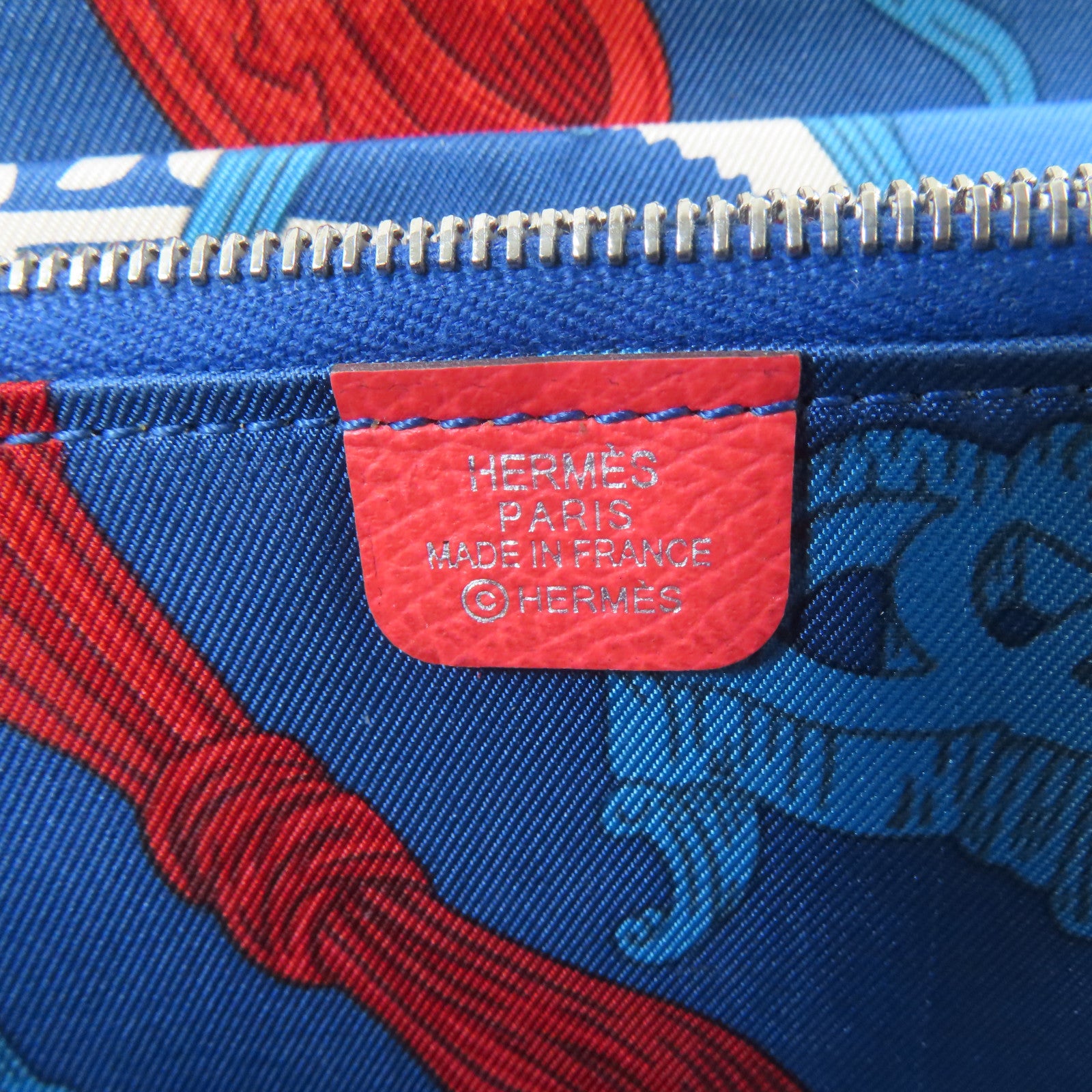 HERMES Epsom皮革Silk In Wallet銀扣長錢包Rose Texas/粉紅色