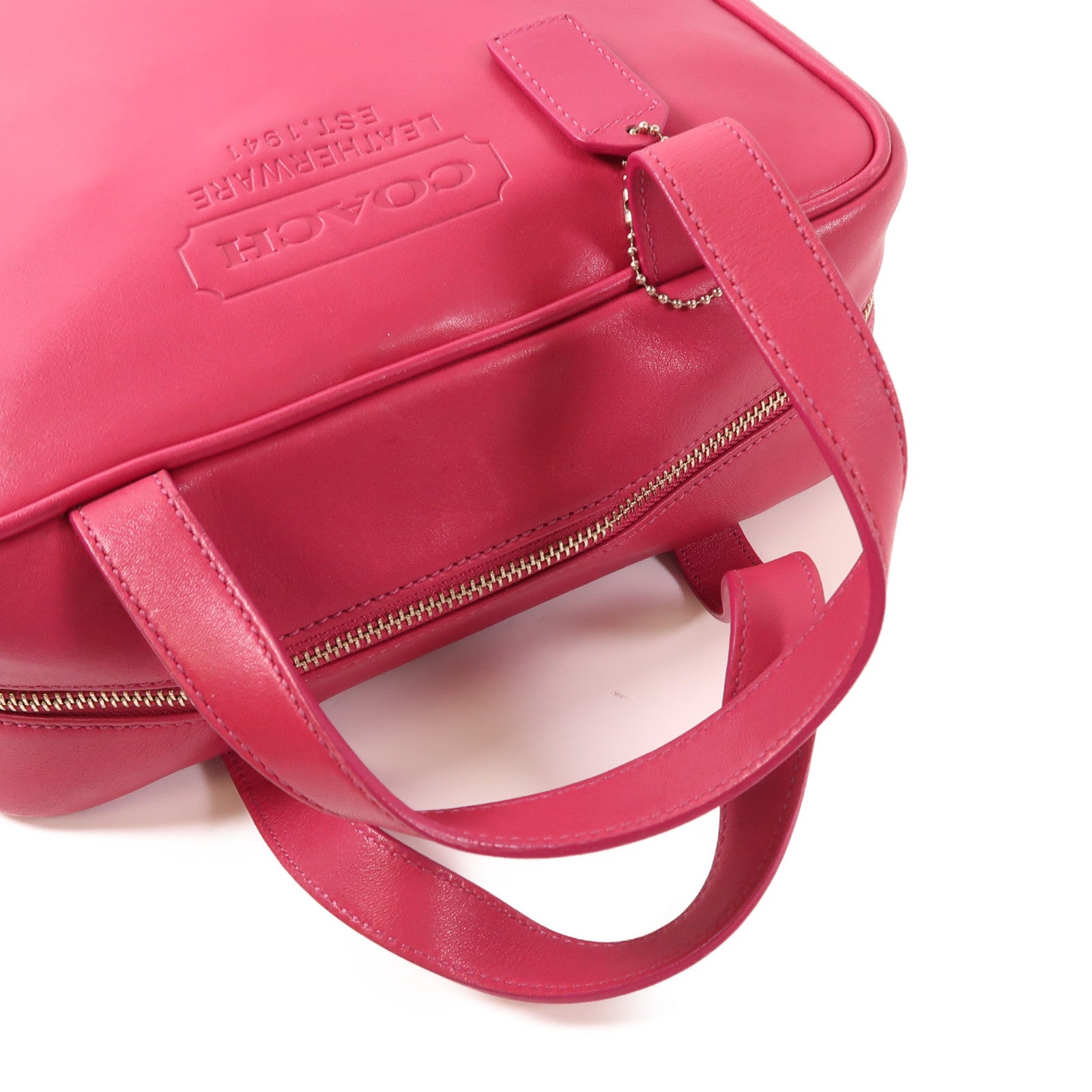 COACH SHW Handbag Calfskin Leather Pink