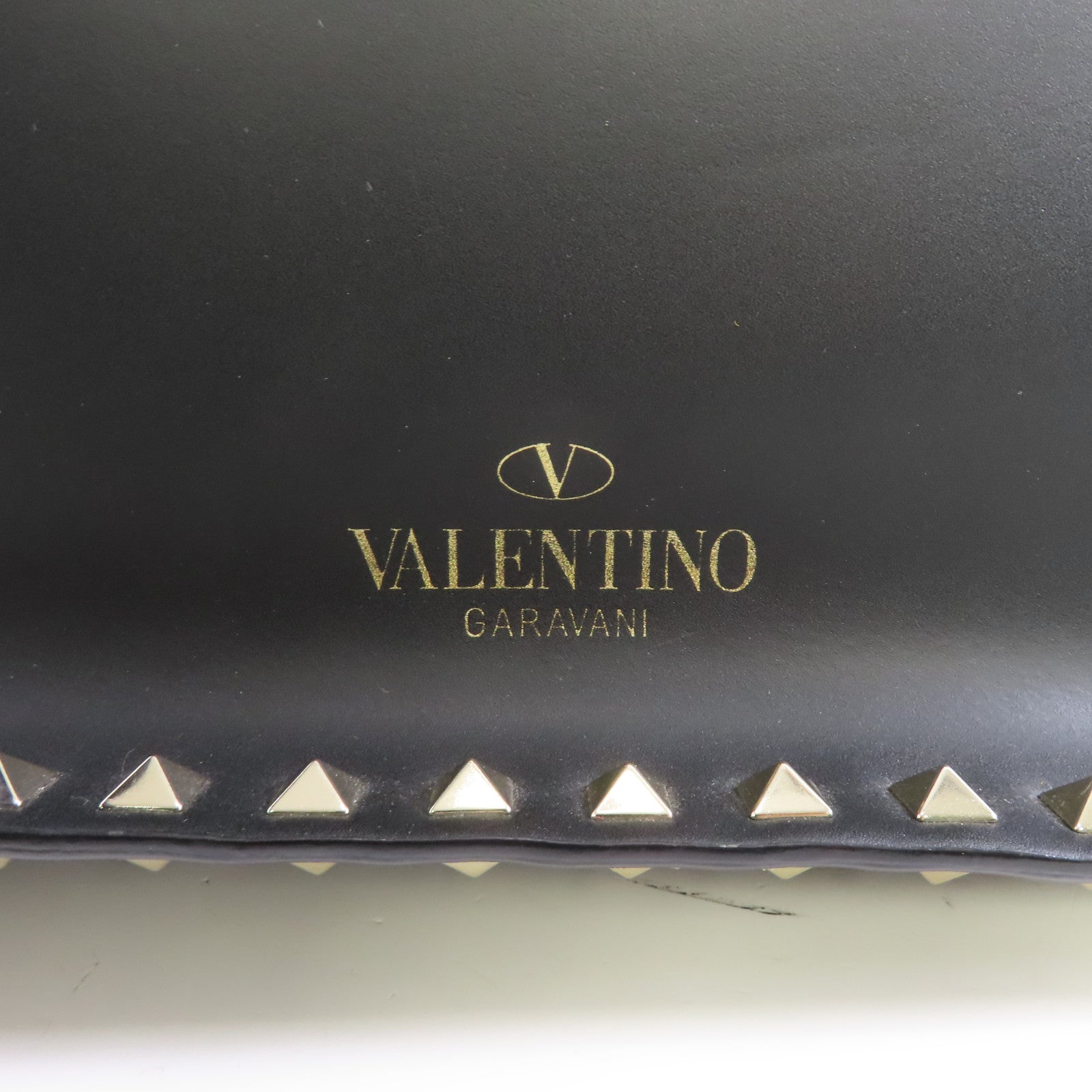 Valentino 牛皮皮革Tote Bag金扣手挽袋黑色