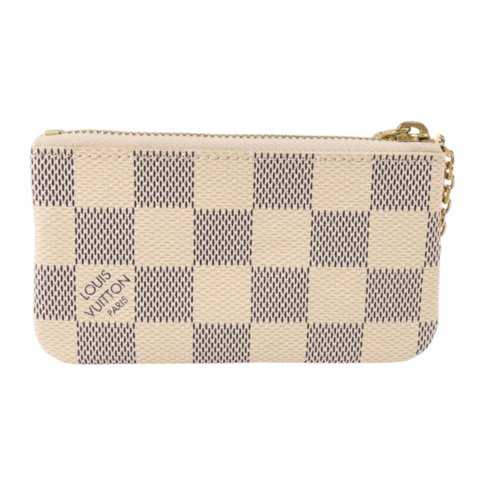 LOUIS VUITTON Damier Azur Pochette Cles Key Pouch Coin Purse金扣鎖匙/零錢包