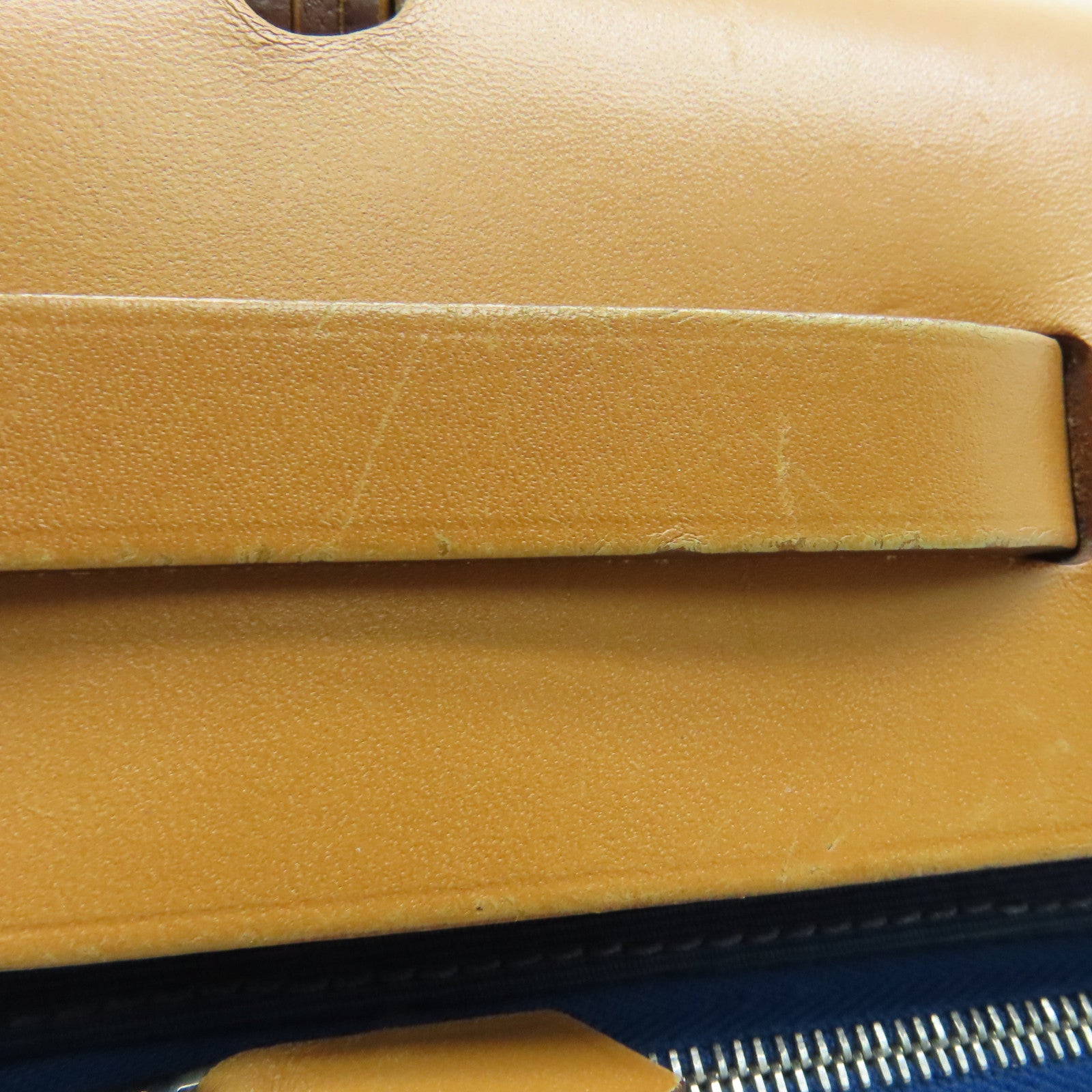 HERMES 帆布HerBag PM銀扣手挽肩背兩用袋Blue De Malte/藍色
