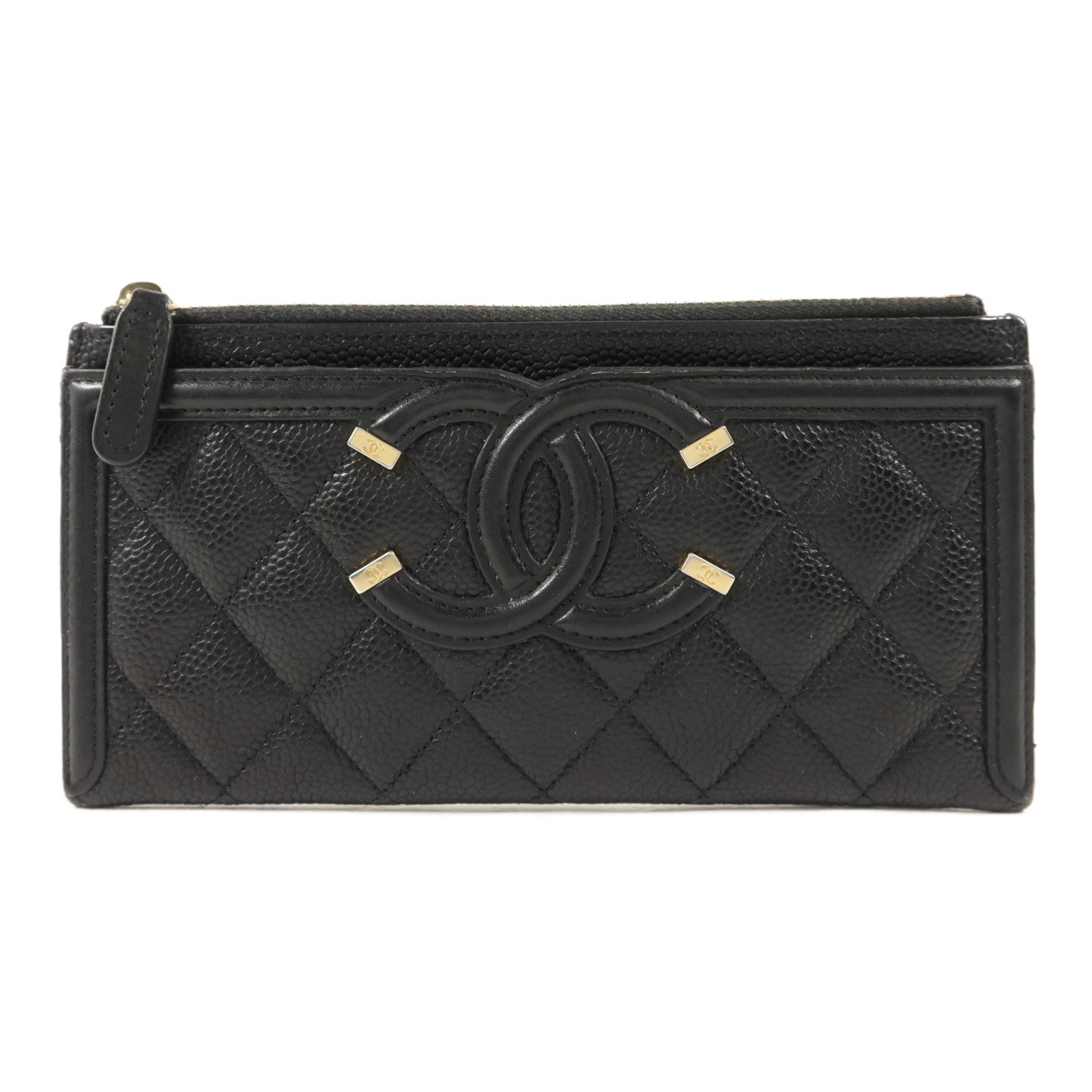 CHANEL 牛皮皮革CC Filigree Long Wallet長錢包