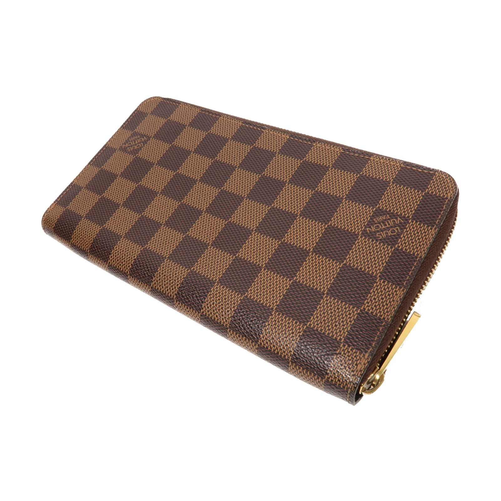 LOUIS VUITTON Damier Zippy Organizer金扣拉鍊長錢包啡色