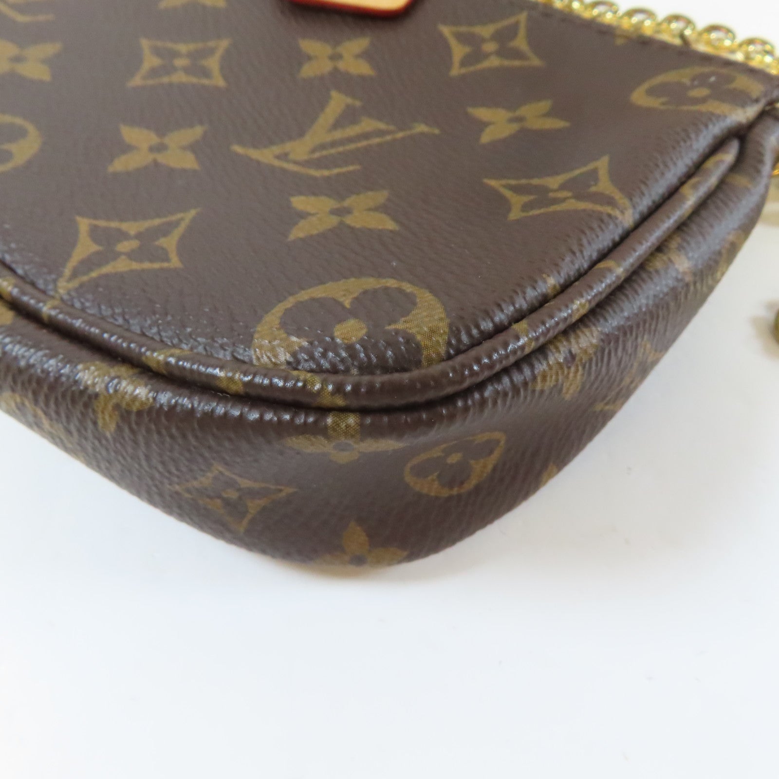 LOUIS VUITTON 【清倉大減價】Monogram Multi Pochette Accessoires金扣手挽肩背兩用袋啡色/粉紅色