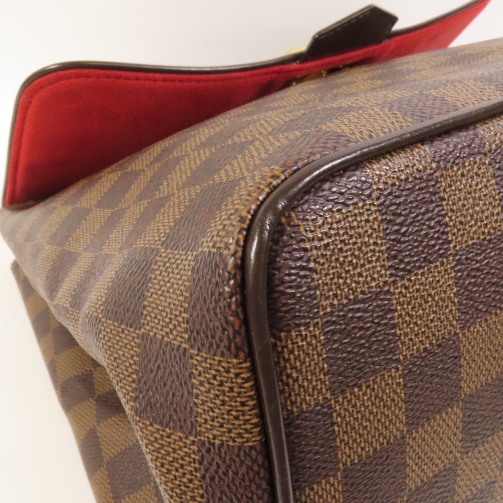 LOUIS VUITTON Damier Bergamo MM金扣手挽袋