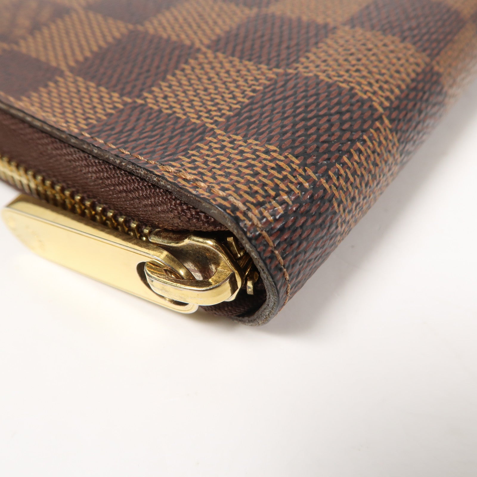LOUIS VUITTON Damier Zippy Organizer金扣拉鍊長錢包啡色
