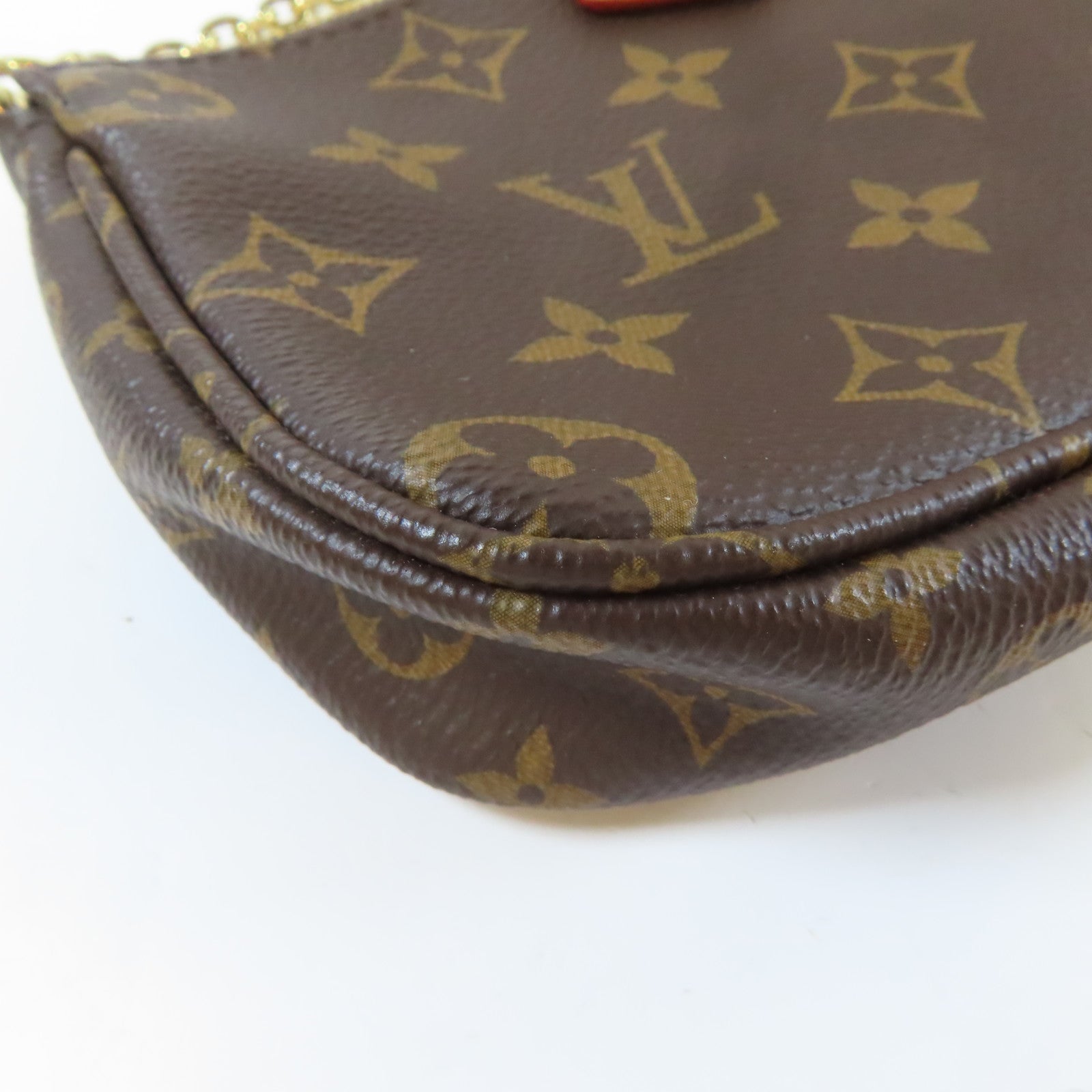 LOUIS VUITTON 【清倉大減價】Monogram Multi Pochette Accessoires金扣手挽肩背兩用袋啡色/粉紅色