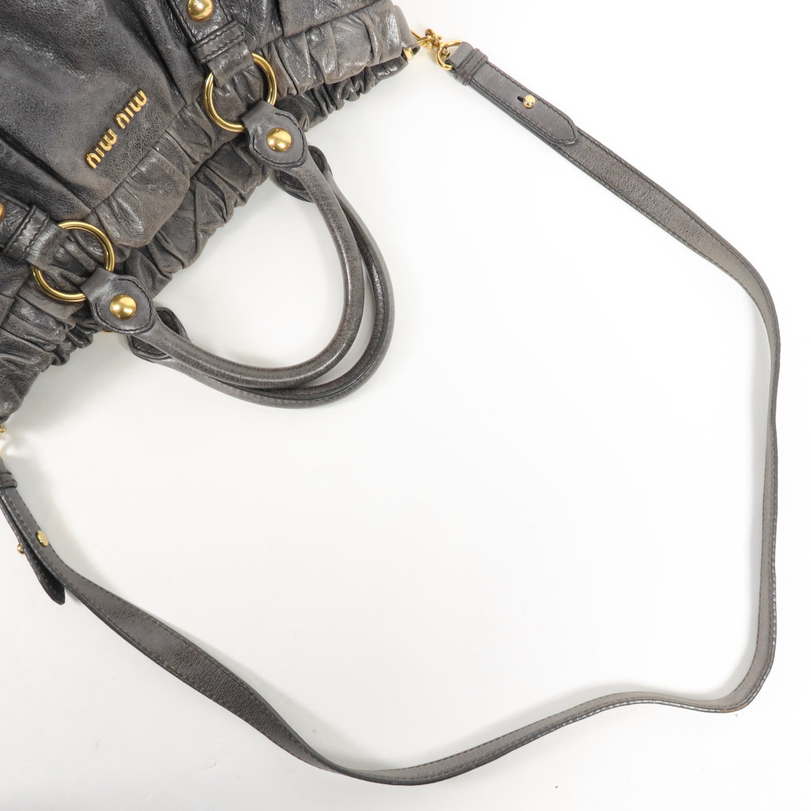 Miu Miu 牛皮皮革Shoulder Bag金扣手挽肩背兩用袋