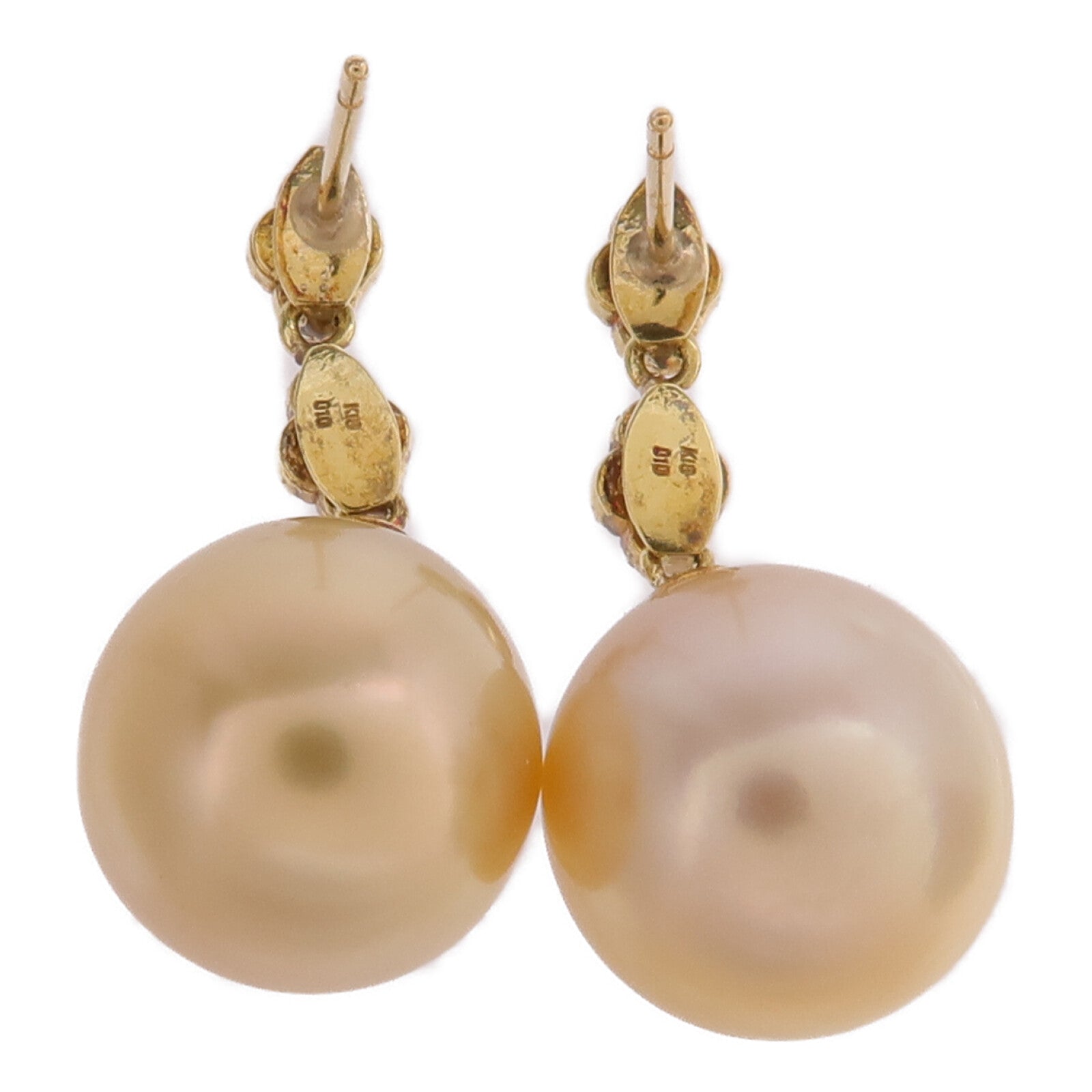 JEWELRY 【激減優惠】18K黃金Pearl Diamond Earrings珍珠/鑽石耳環