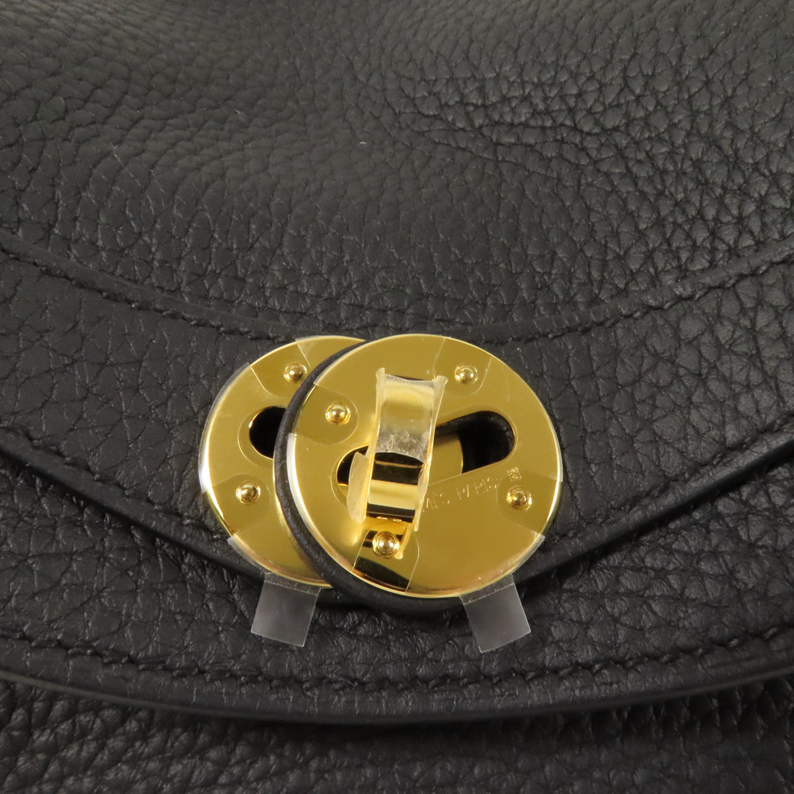 HERMES Clemence皮革Lindy 26金扣手挽肩背兩用袋Noir