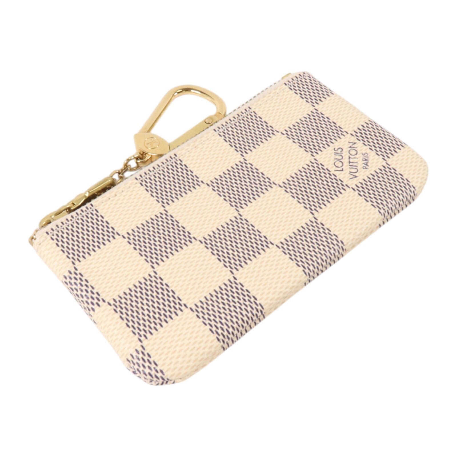 LOUIS VUITTON Damier Azur Pochette Cles Key Pouch Coin Purse金扣鎖匙/零錢包