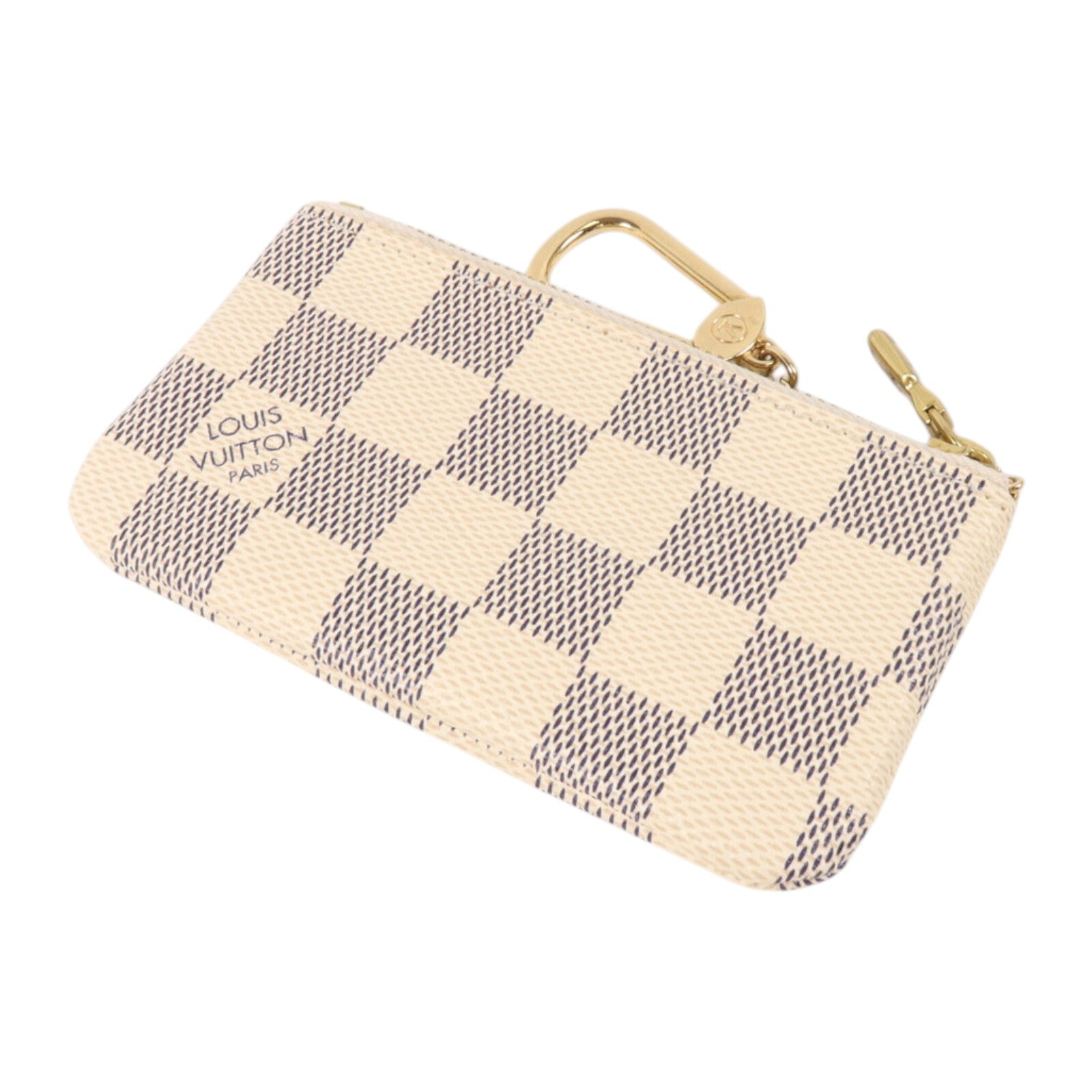 LOUIS VUITTON Damier Azur Pochette Cles Key Pouch Coin Purse金扣鎖匙/零錢包