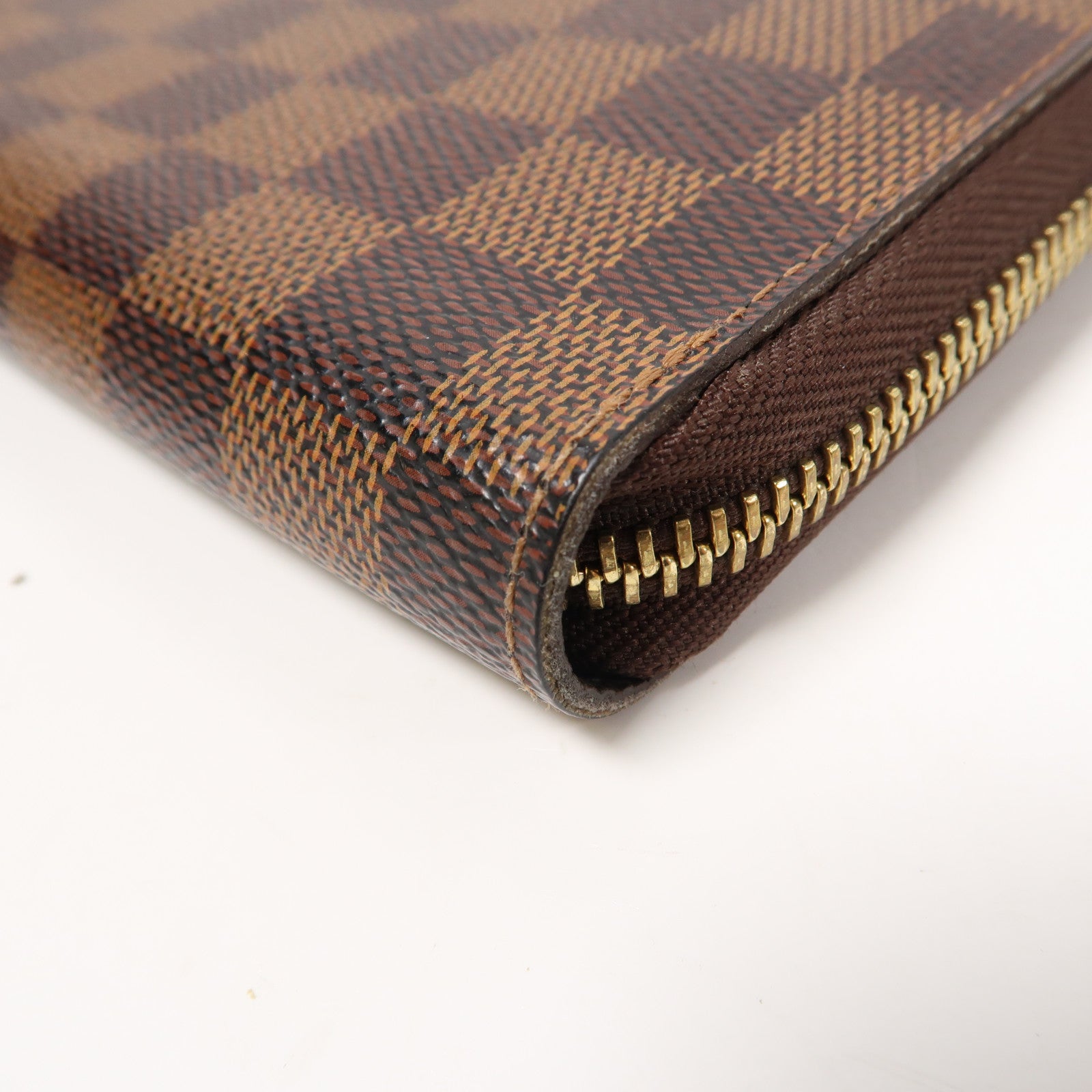 LOUIS VUITTON Damier Zippy Organizer金扣拉鍊長錢包啡色