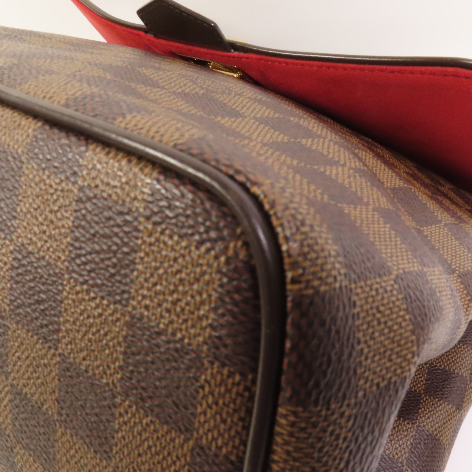 LOUIS VUITTON Damier Bergamo MM金扣手挽袋