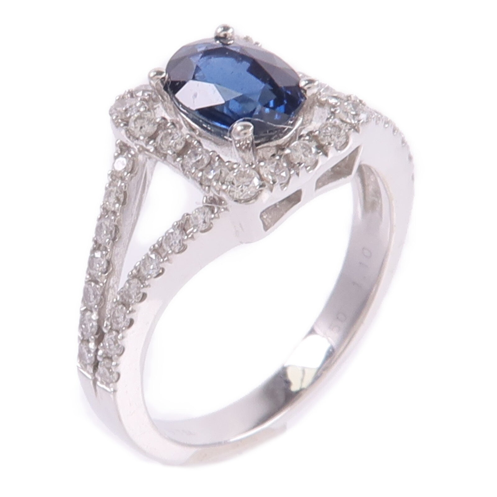 JEWELRY 【激減優惠】18K白金Sapphire Diamond Ring藍寶石/鑽石戒指