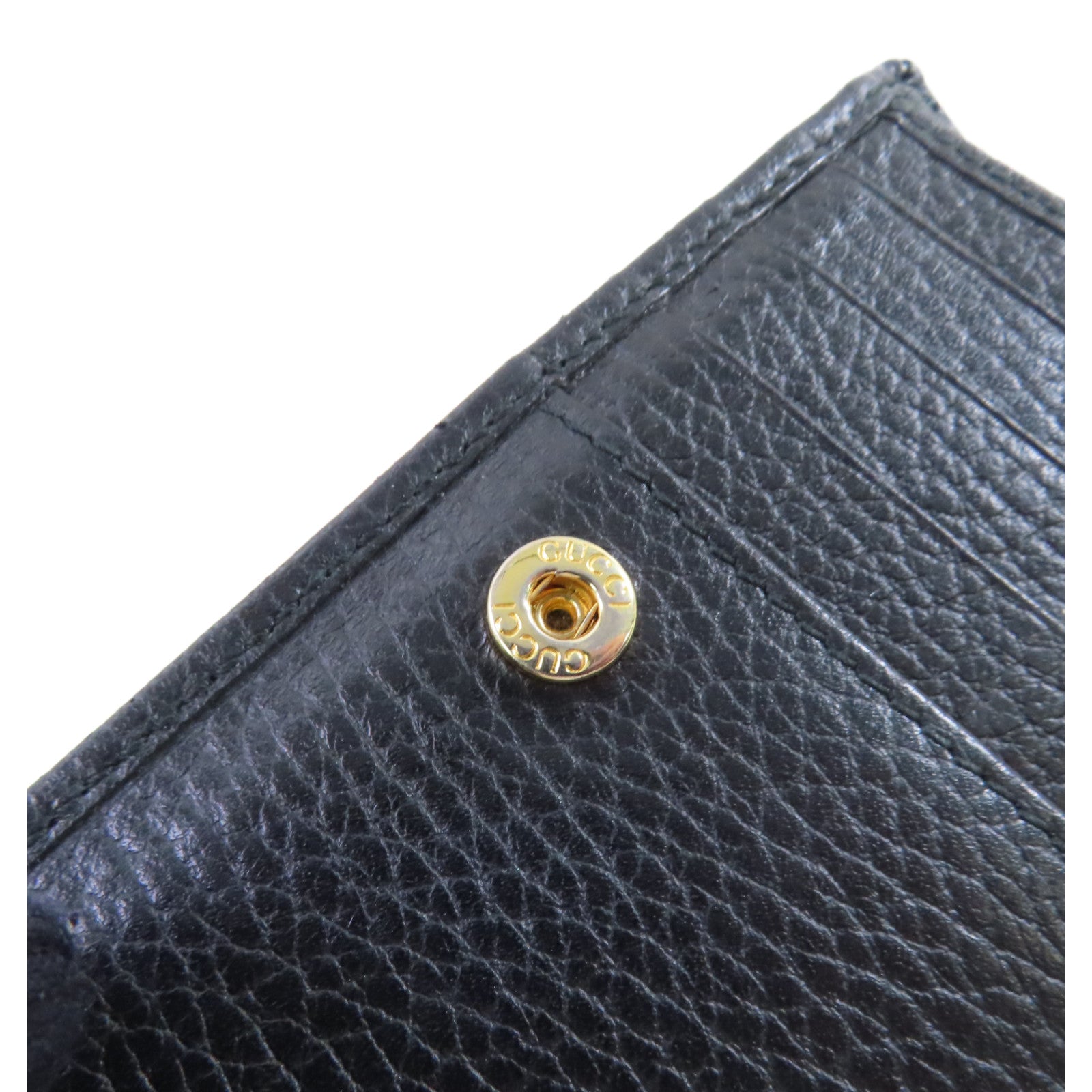 GUCCI 牛皮皮革Petit GG Marmont L-Shaped Zipper Medium Wallet金扣錢包黑色