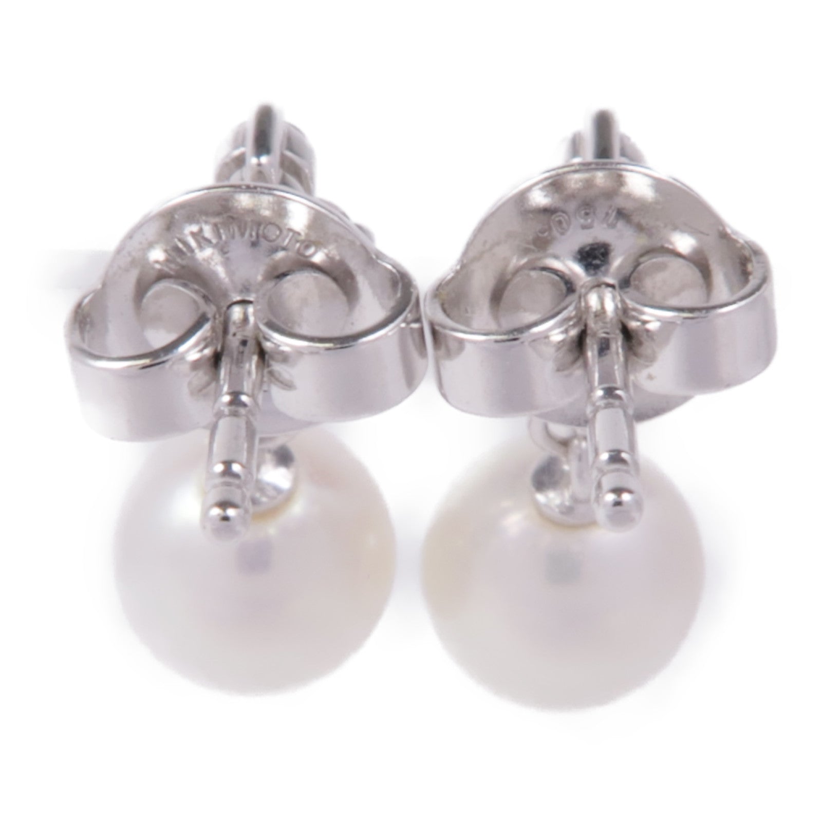 MIKIMOTO 18K白金Pearl/Diamond Earrings珍珠/鑽石耳環