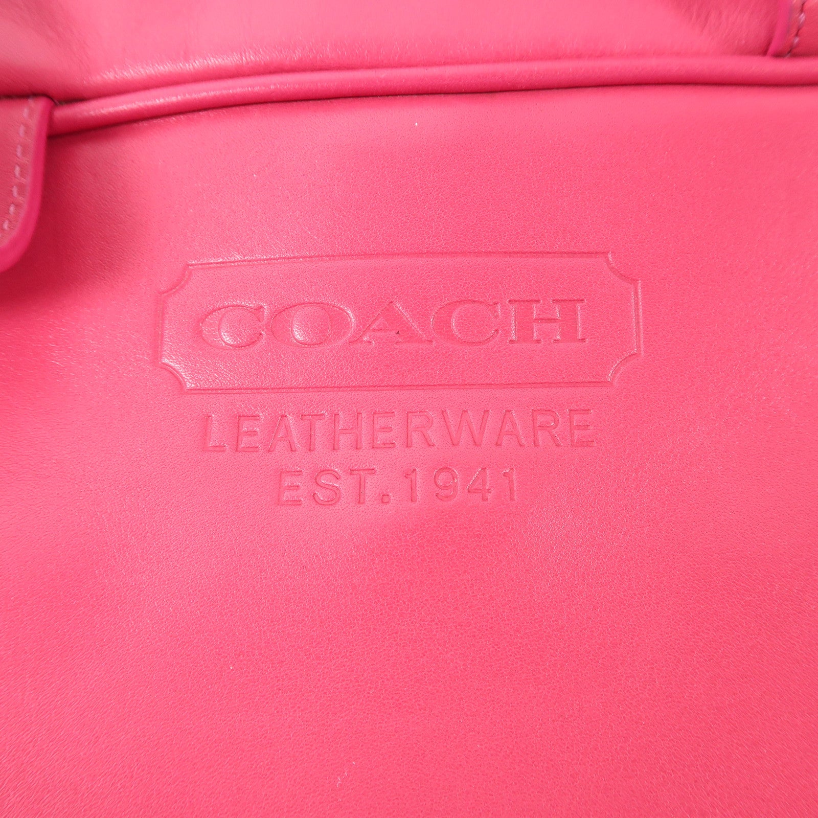 COACH SHW Handbag Calfskin Leather Pink
