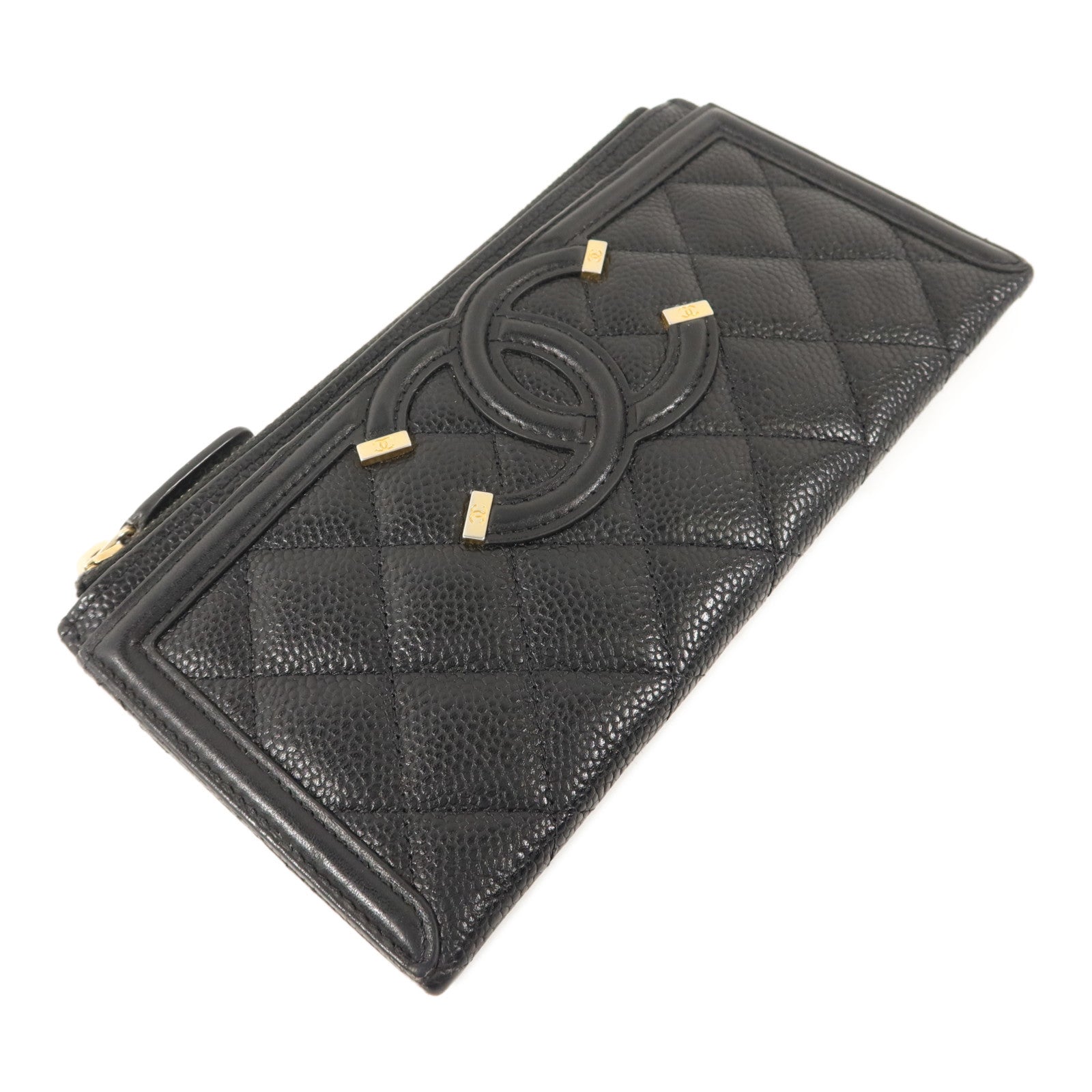 CHANEL 牛皮皮革CC Filigree Long Wallet長錢包