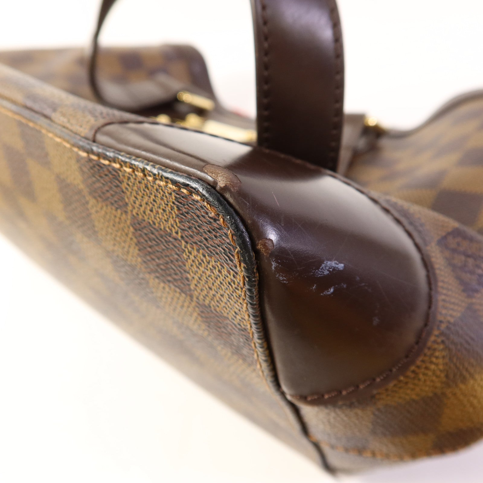 LOUIS VUITTON Damier Hampstead PM金扣手挽袋