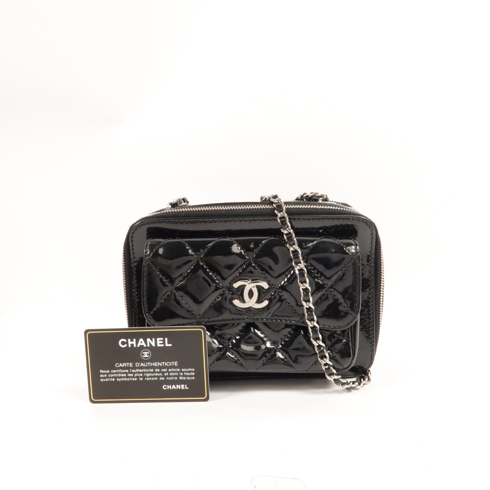 CHANEL 漆皮皮革Chain Shoulder鏈帶肩背袋
