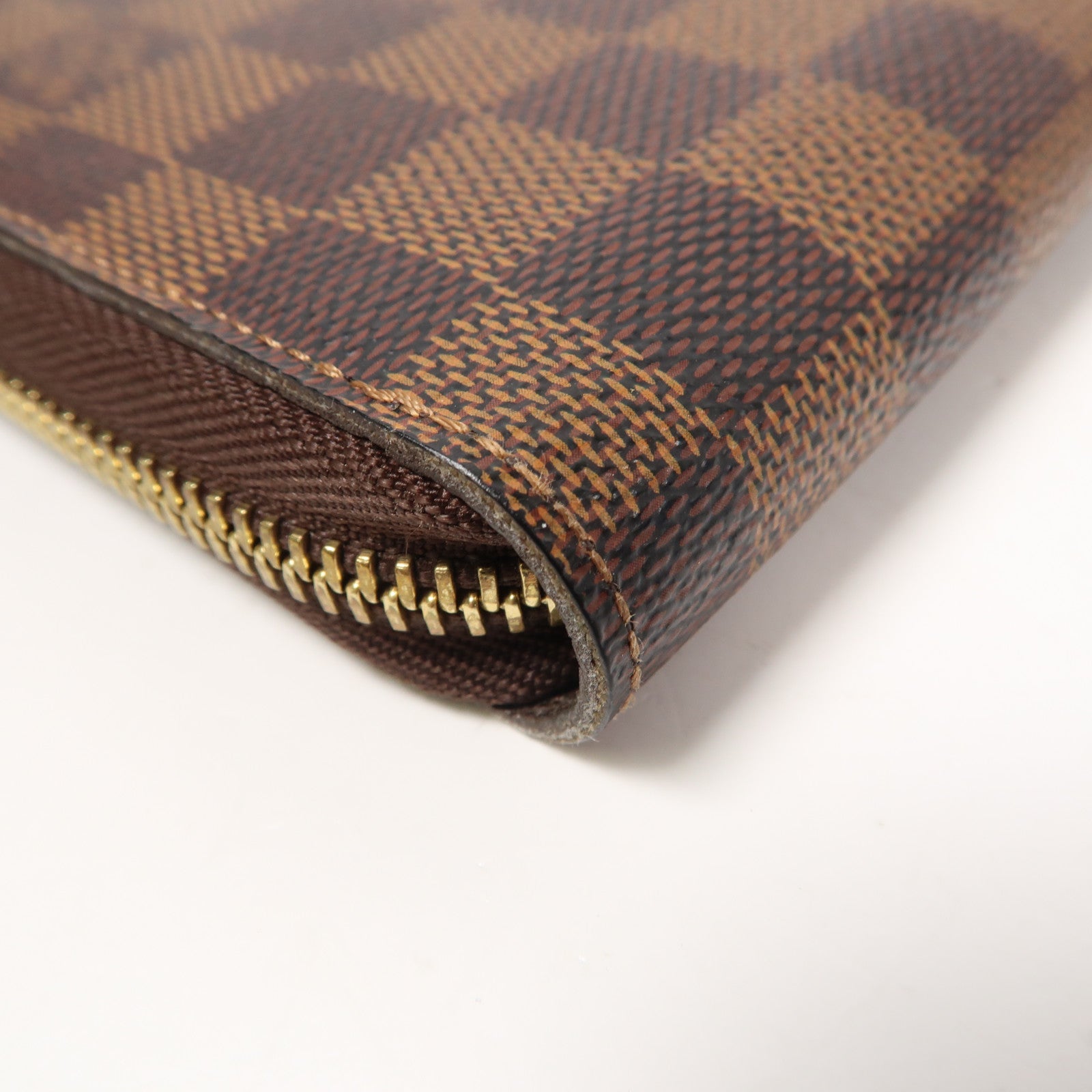 LOUIS VUITTON Damier Zippy Organizer金扣拉鍊長錢包啡色