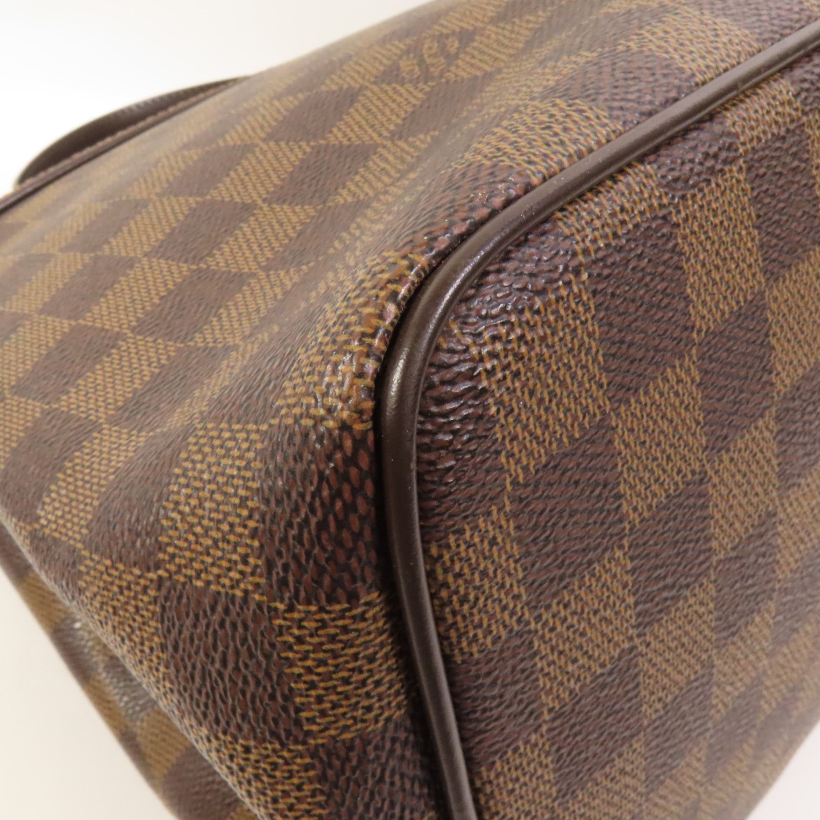 LOUIS VUITTON Damier Bergamo MM金扣手挽袋