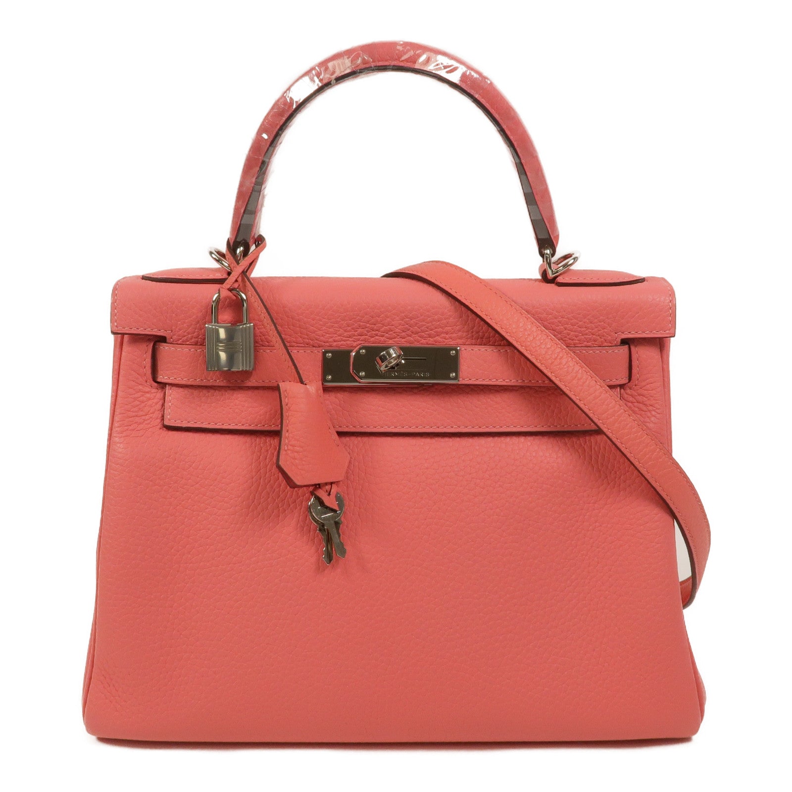 HERMES Togo皮革Kelly 28手挽肩背兩用袋Rose d'Ete
