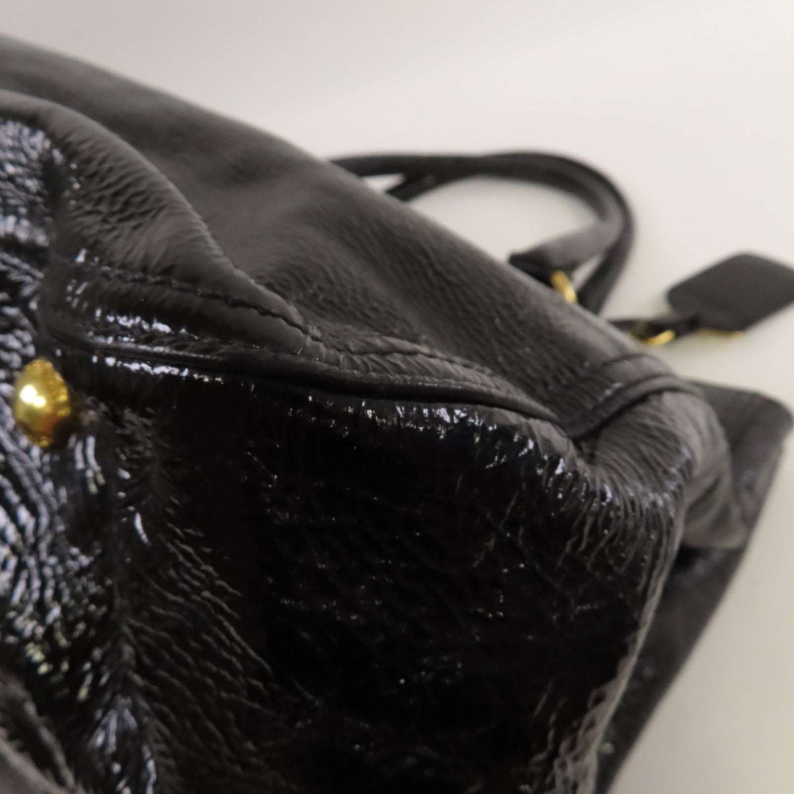 PRADA 【激減優惠】牛皮皮革2 Way Shoulder金扣手挽肩背兩用袋黑色