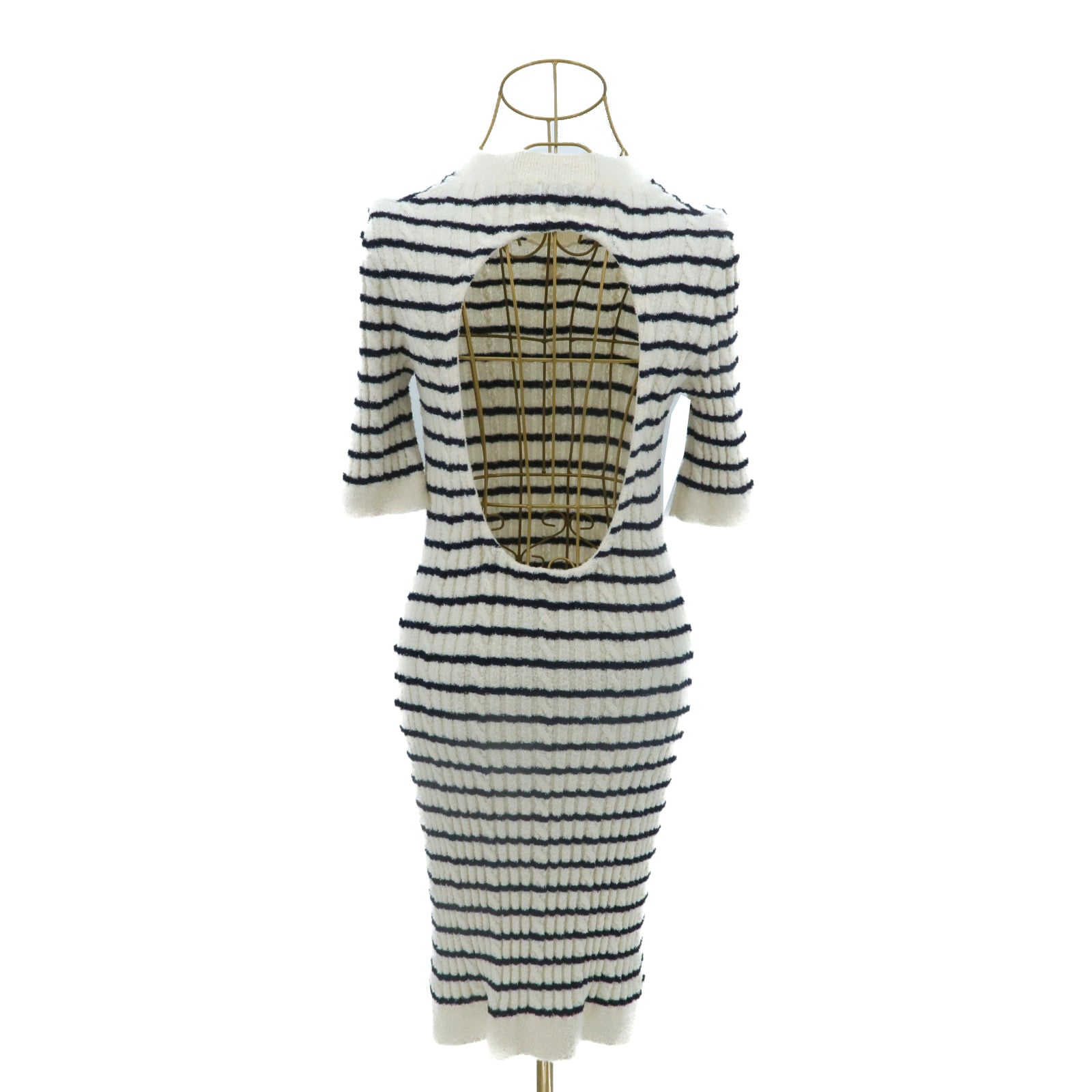 CHANEL Wool/Acrylic/Polyamide Striped Knit Sweater Dress連身裙