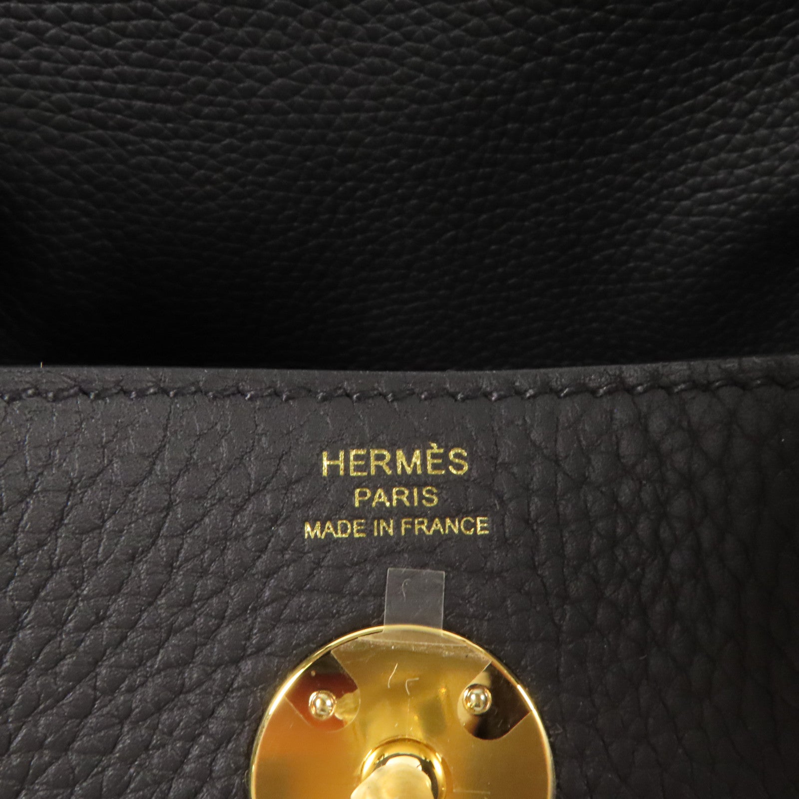 HERMES Clemence皮革Lindy 26金扣手挽肩背兩用袋Noir