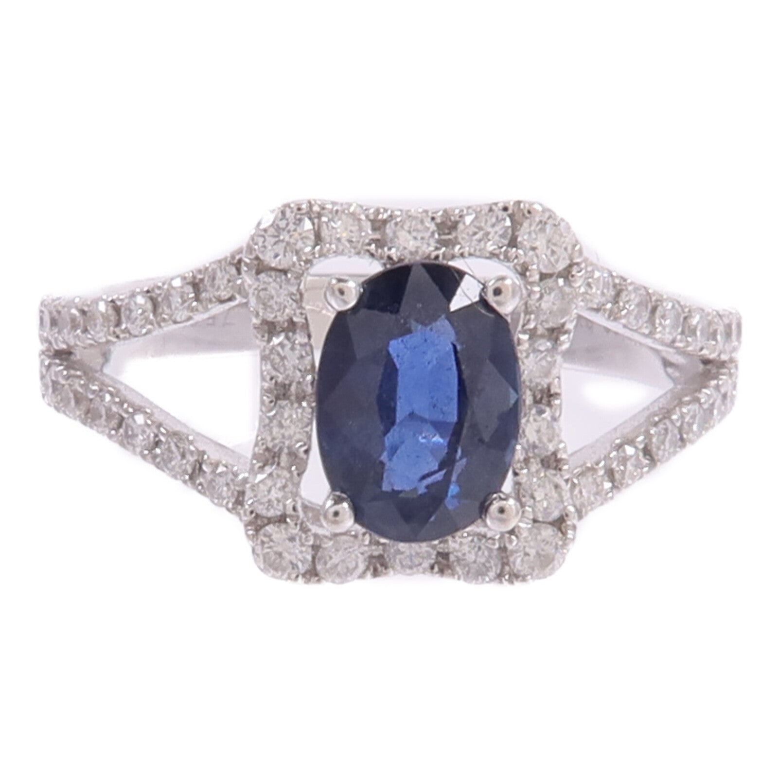 JEWELRY 【激減優惠】18K白金Sapphire Diamond Ring藍寶石/鑽石戒指