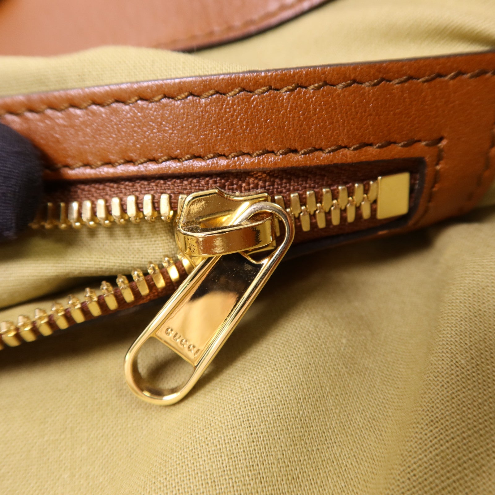 GUCCI 帆布Sherry Line Vintage Tote Bag金扣手挽肩背兩用袋