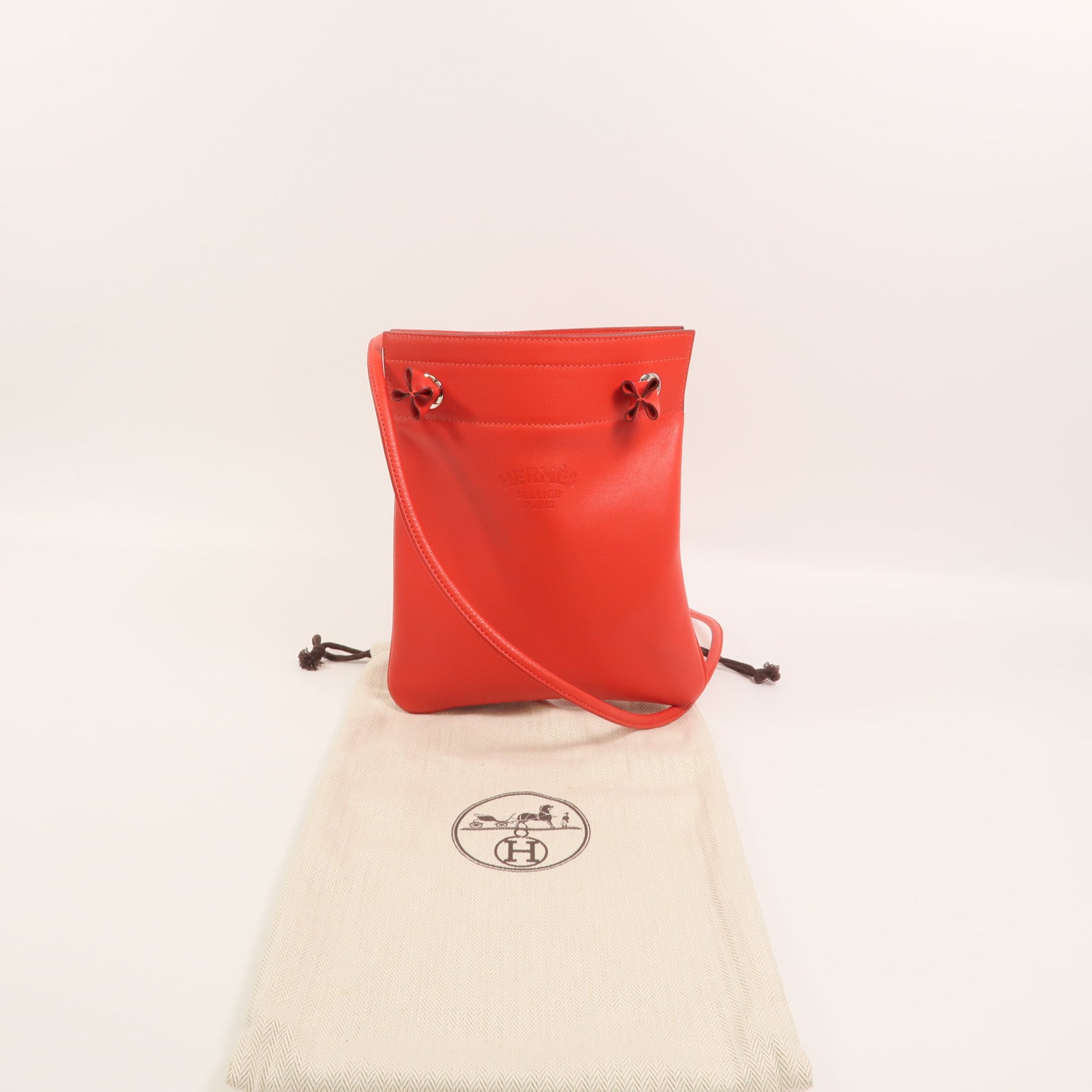 HERMES Swift皮革Aline Mini肩背袋Rouge de Coeur