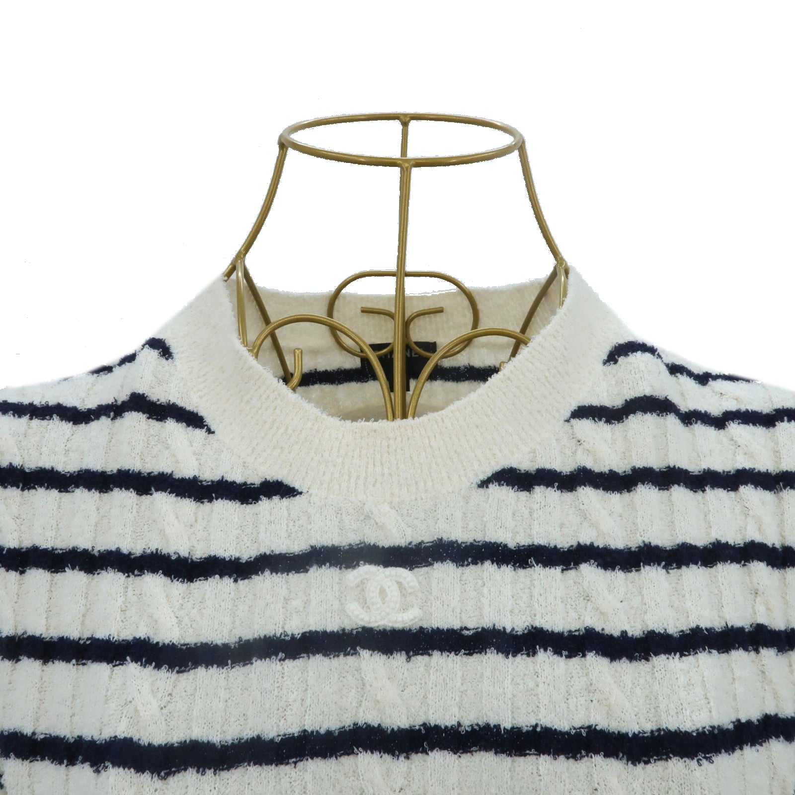 CHANEL Wool/Acrylic/Polyamide Striped Knit Sweater Dress連身裙