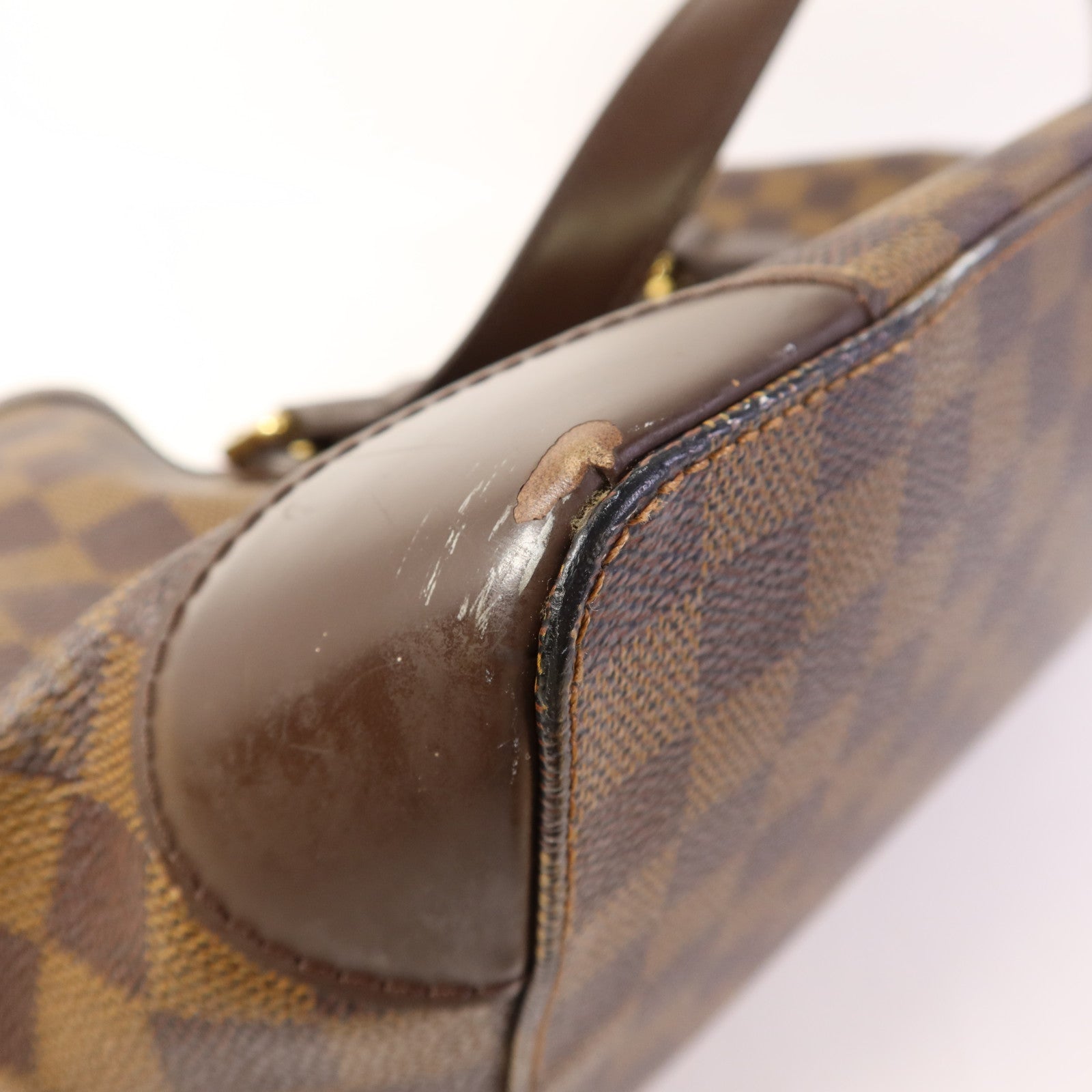 LOUIS VUITTON Damier Hampstead PM金扣手挽袋
