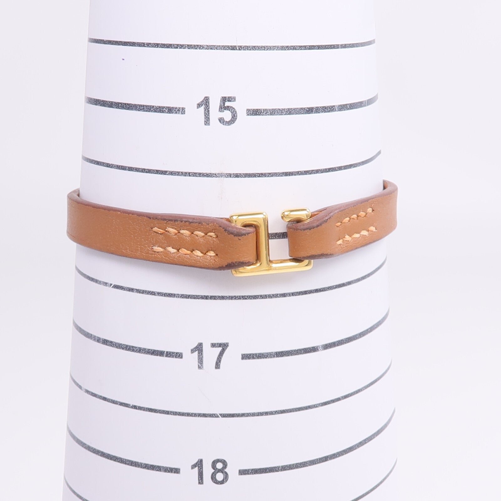 HERMES Swift皮革Mini Rivale Bracelet手帶Gold