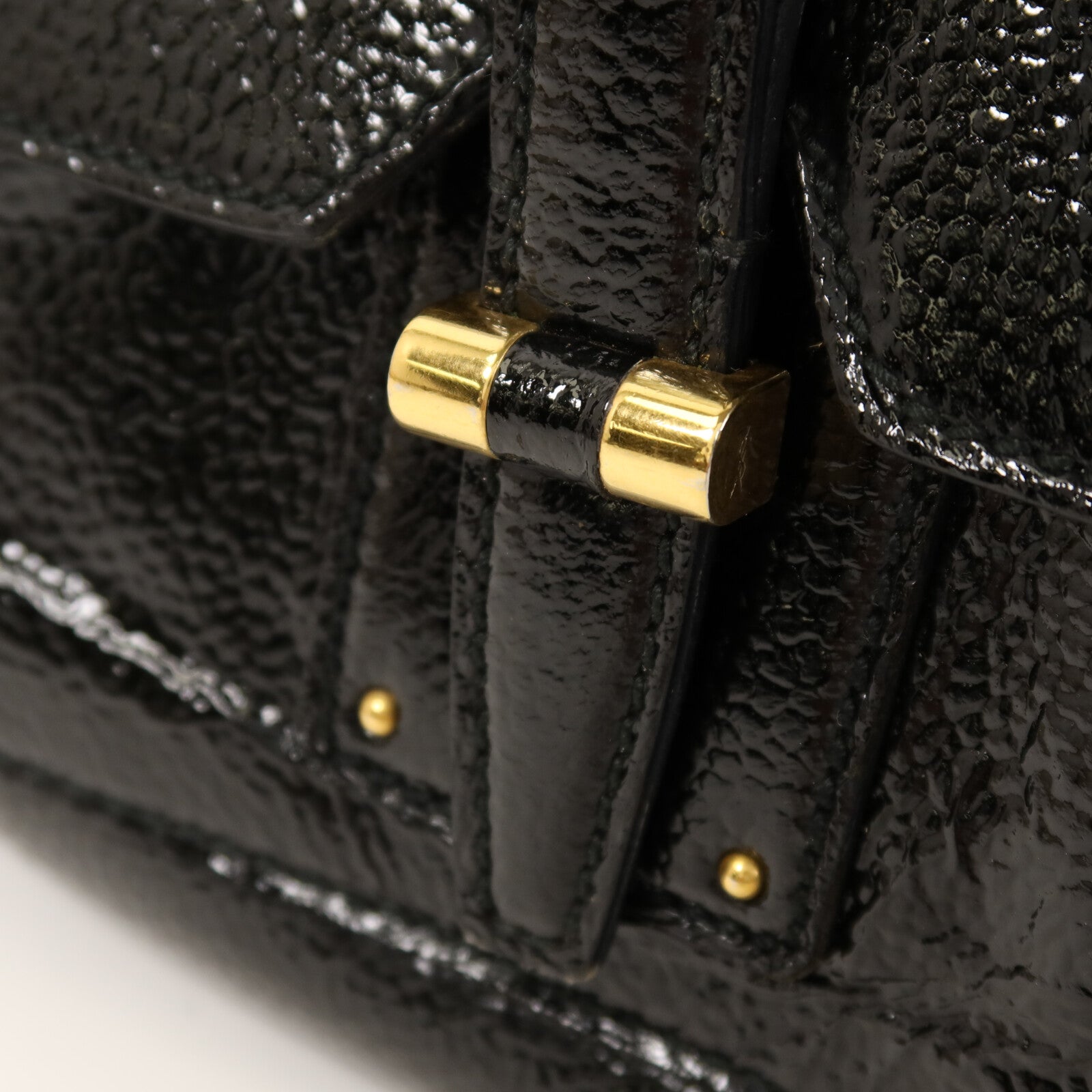 YVES SAINT LAURENT 漆皮皮革Emma Bag金扣鏈帶肩背袋