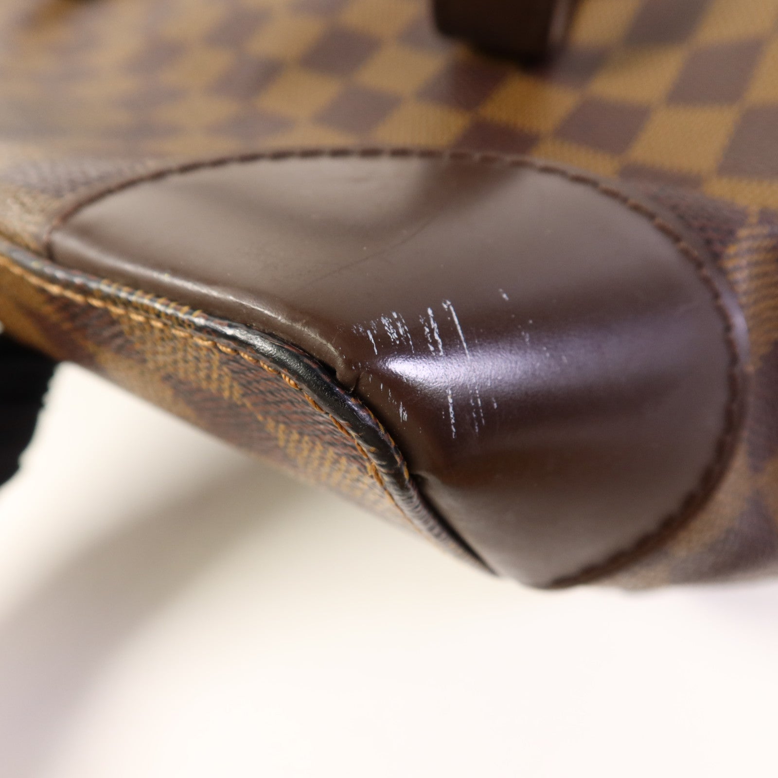 LOUIS VUITTON Damier Hampstead PM金扣手挽袋