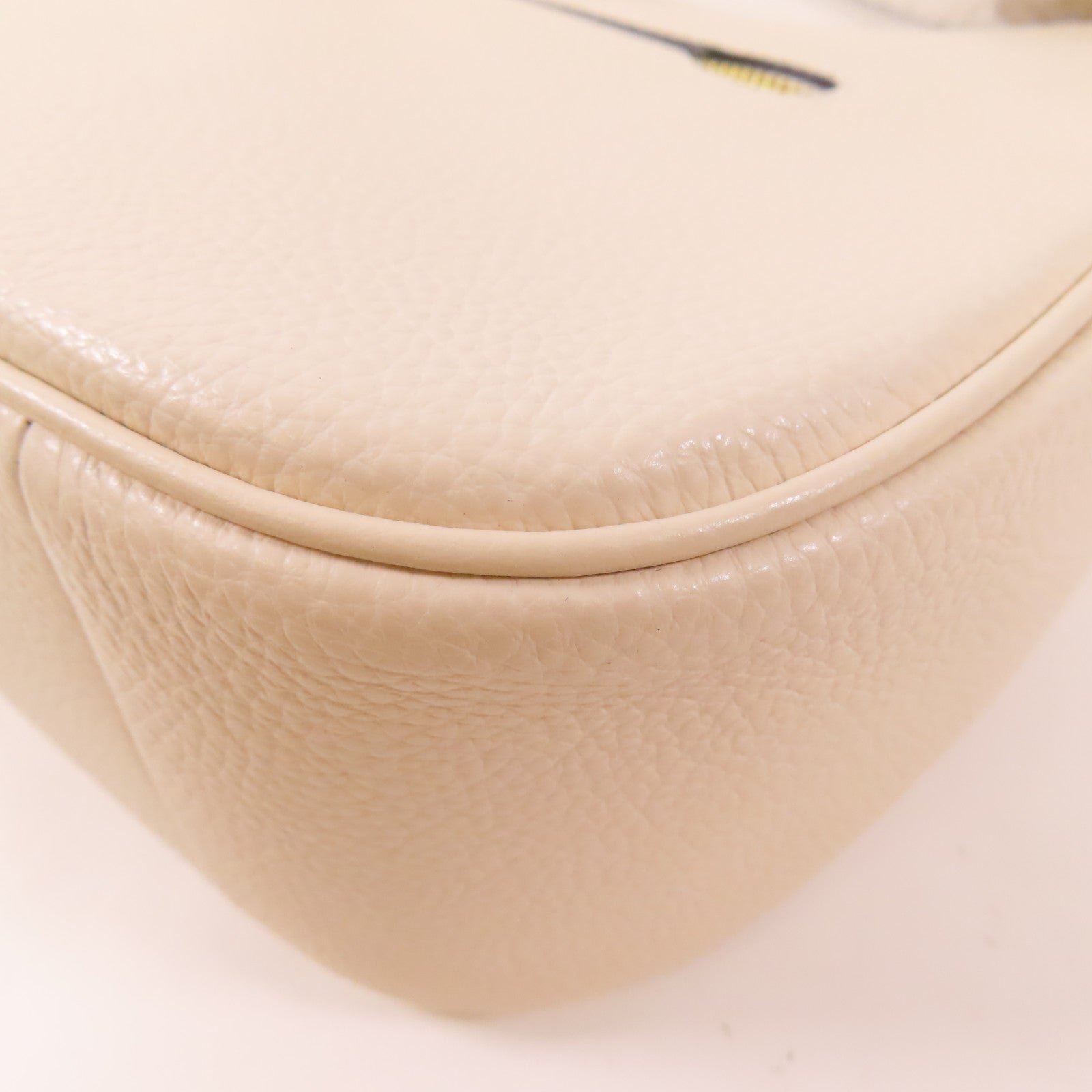 COACH GHW Shoulder Bag Calfskin Leather