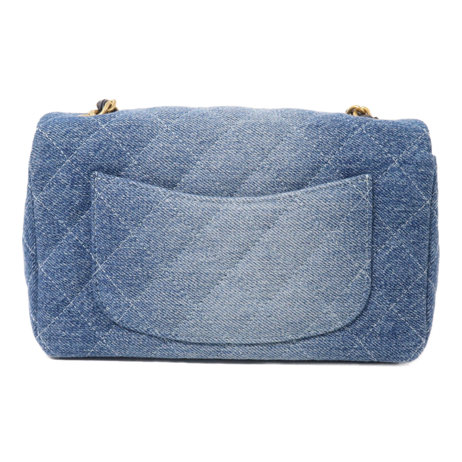 CHANEL 牛仔布Mini Classic 20鏈帶肩背袋