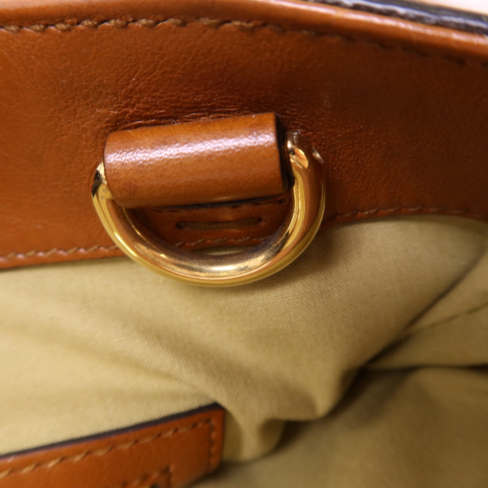 GUCCI 帆布Sherry Line Vintage Tote Bag金扣手挽肩背兩用袋