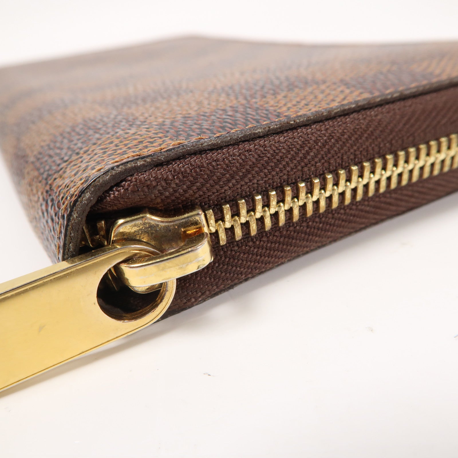 LOUIS VUITTON Damier Zippy Organizer金扣拉鍊長錢包啡色