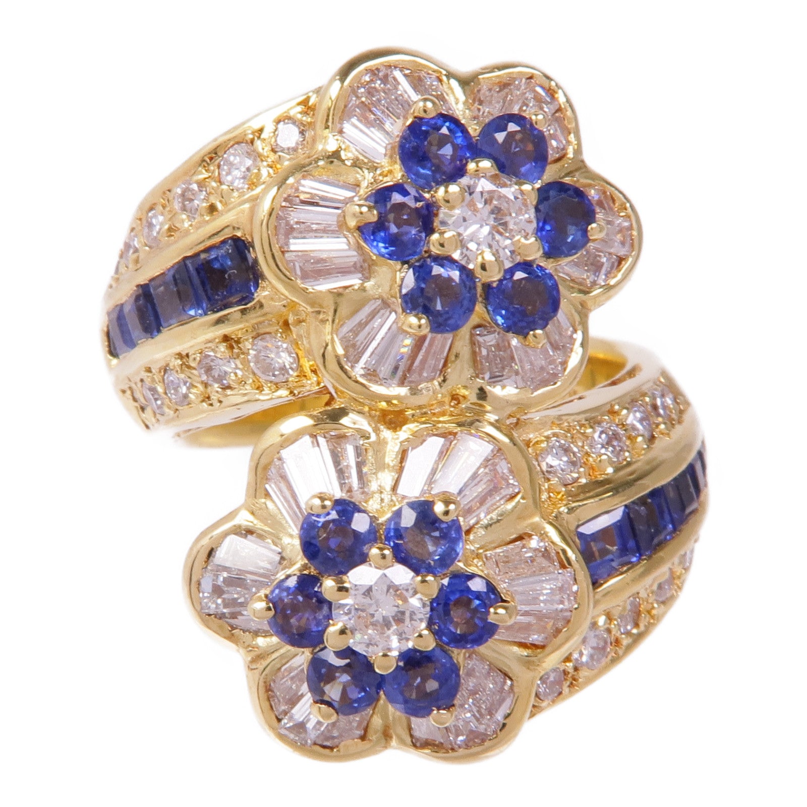 JEWELRY 18K黃金Sapphire Diamond Ring藍寶石/鑽石US#7