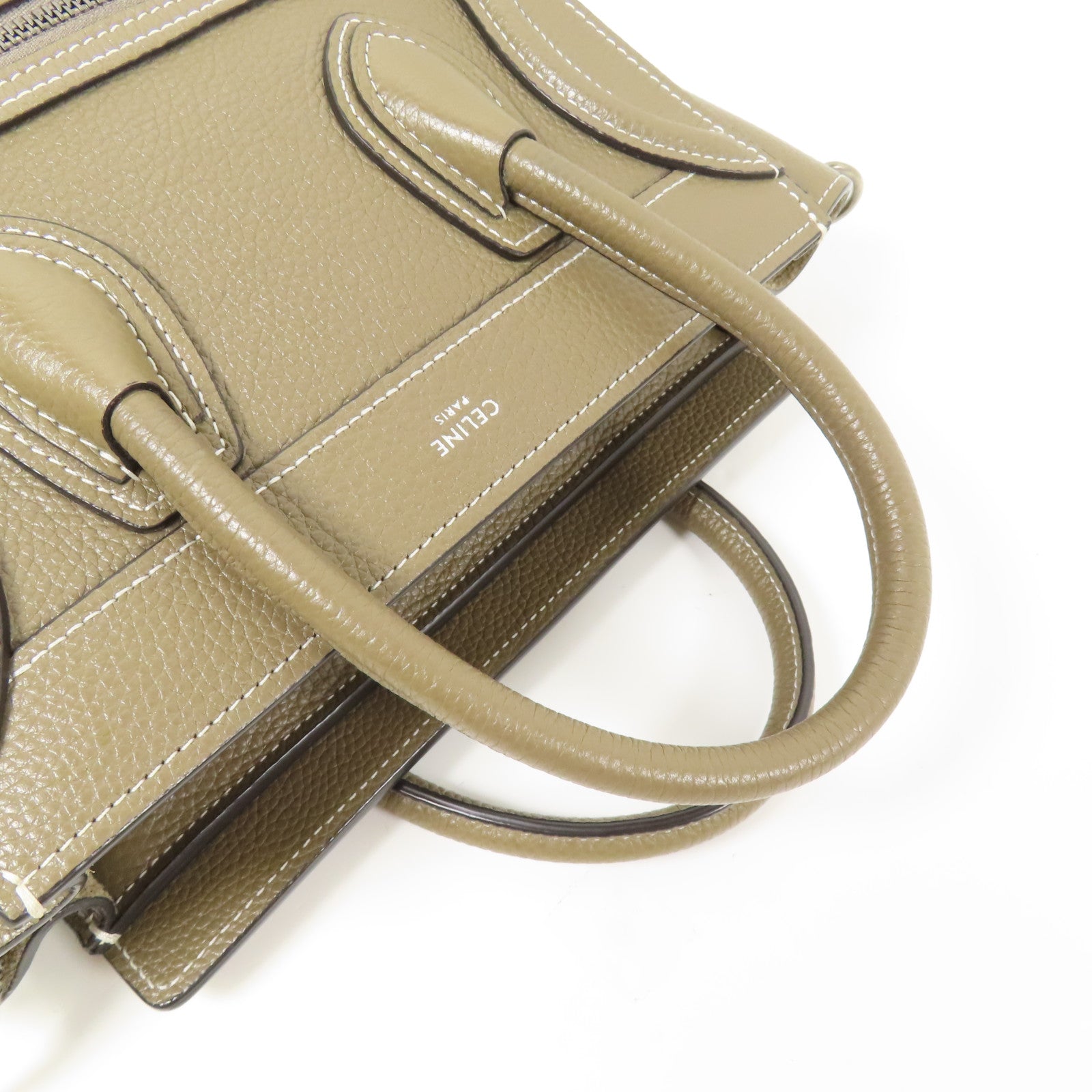 CELINE 牛皮皮革Nano Luggage銀扣手挽肩背兩用袋