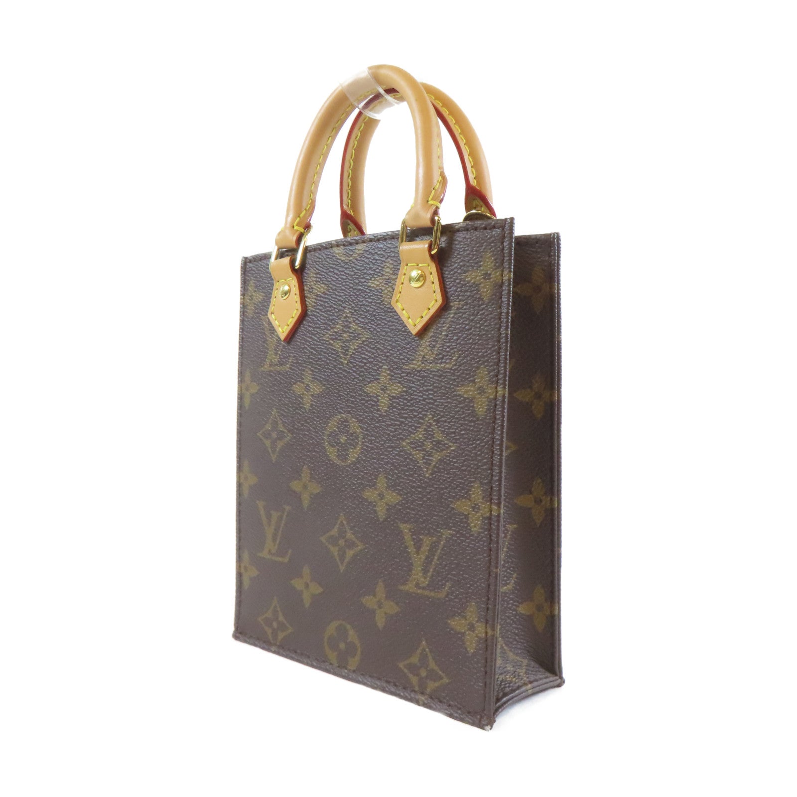 LOUIS VUITTON 【激減優惠】Monogram Petit Sac Plat金扣肩背袋啡色