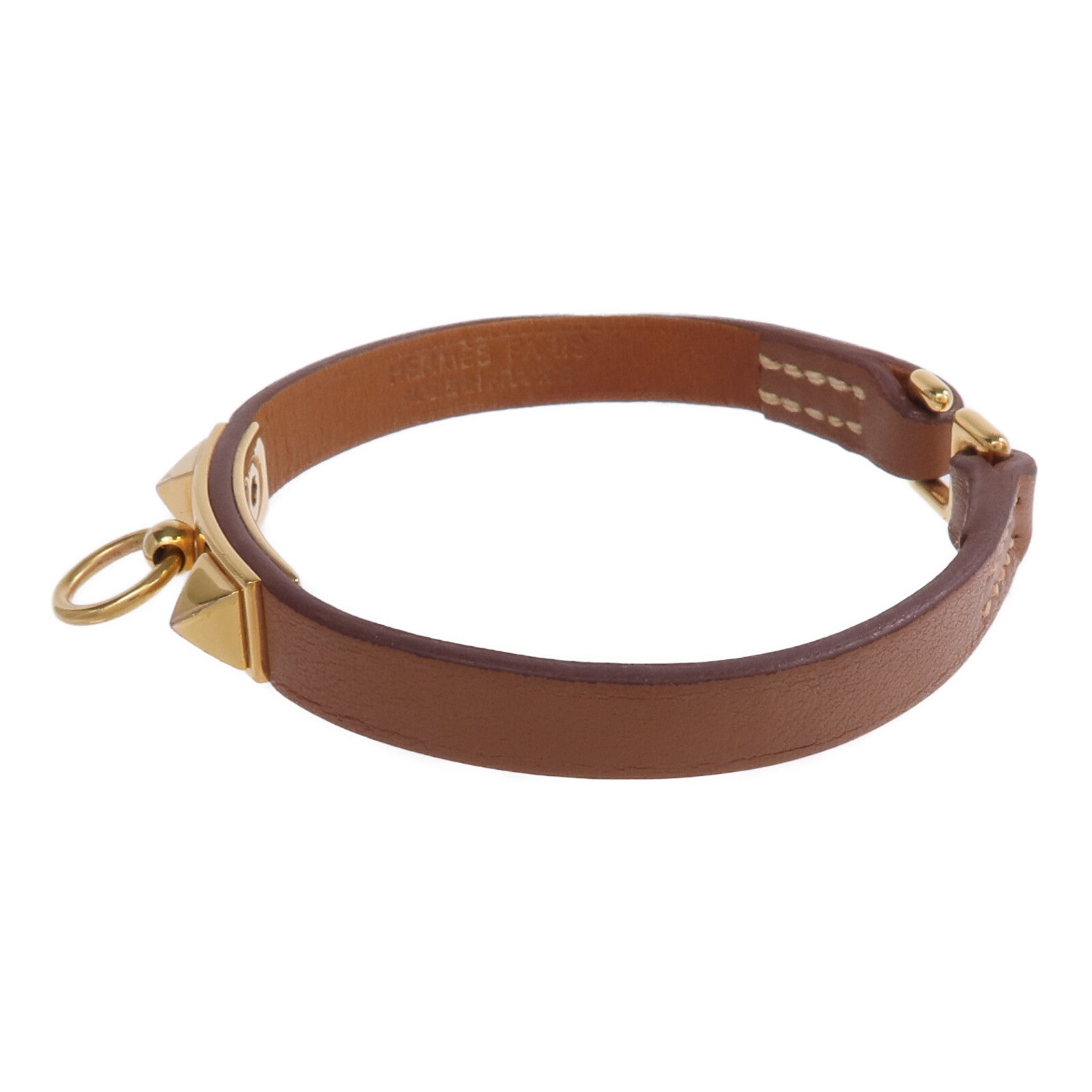 HERMES Swift皮革Mini Rivale Bracelet手帶Gold
