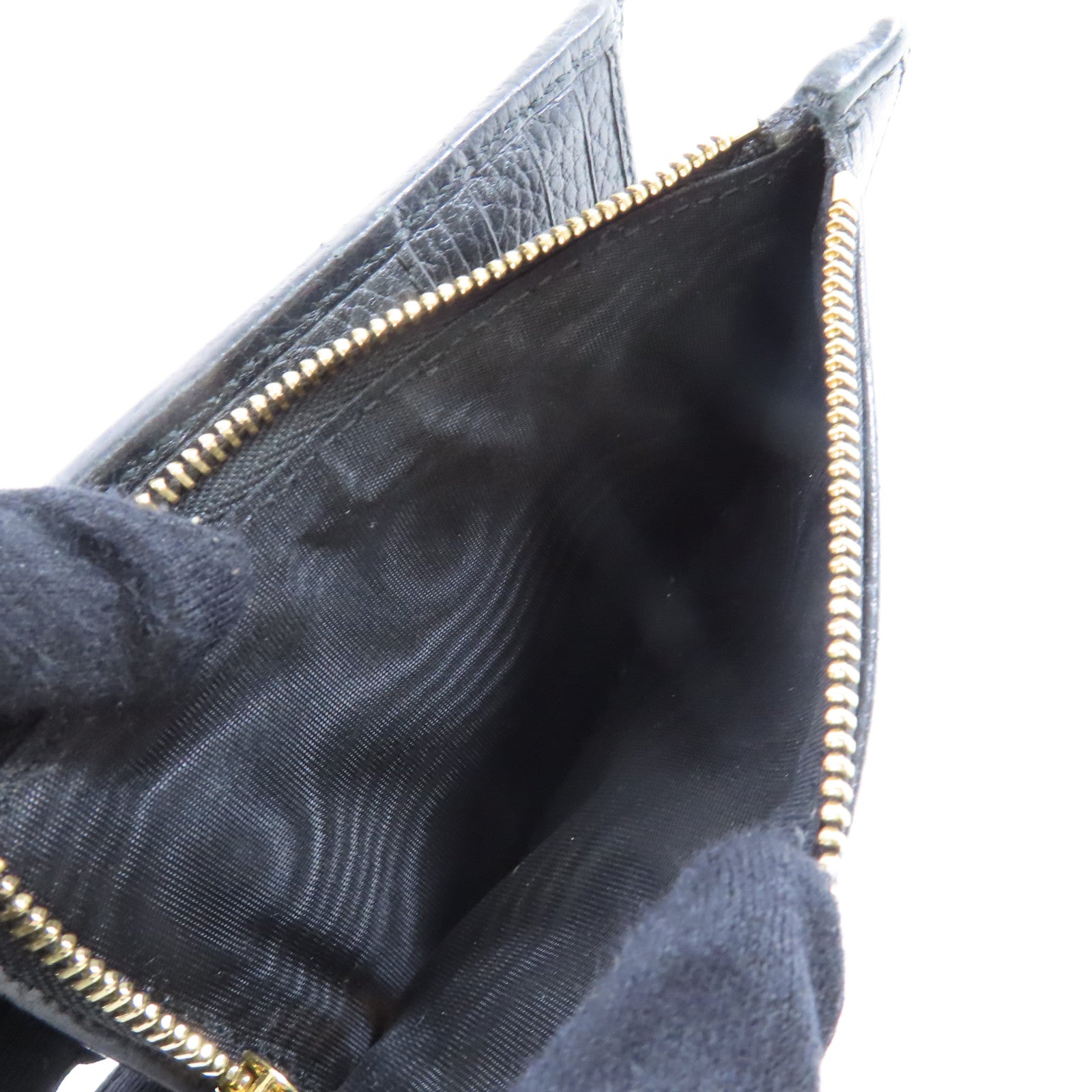 GUCCI 牛皮皮革Petit GG Marmont L-Shaped Zipper Medium Wallet金扣錢包黑色