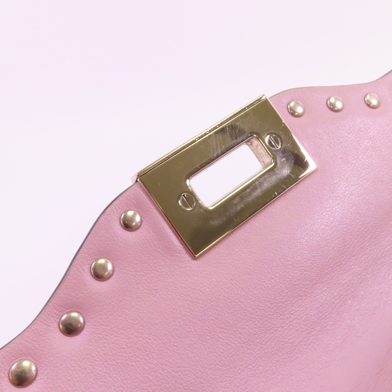 Valentino 牛皮皮革Rock Studs金扣手挽肩背兩用袋