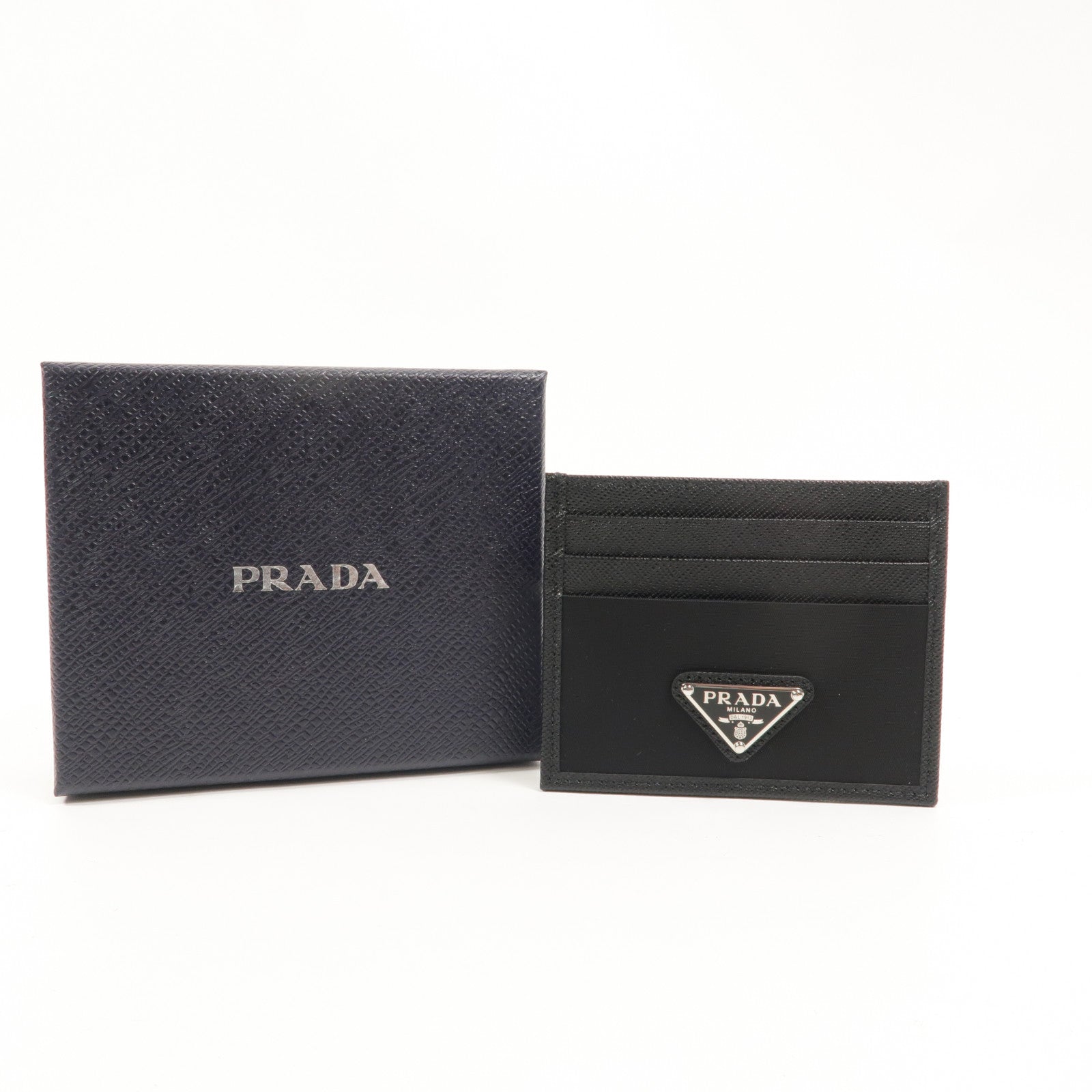 PRADA 尼龍/皮革Re-Nylon & Saffiano Leather Card Holder卡片套